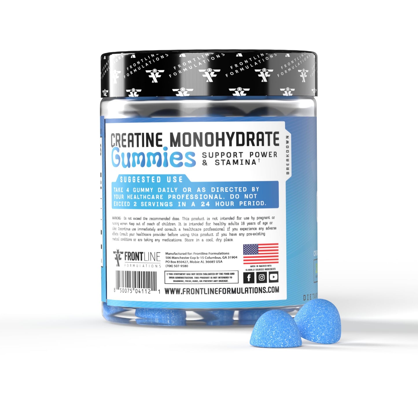 Frontline Formulations Creatine Monohydrate Gummies, 120 Gummies