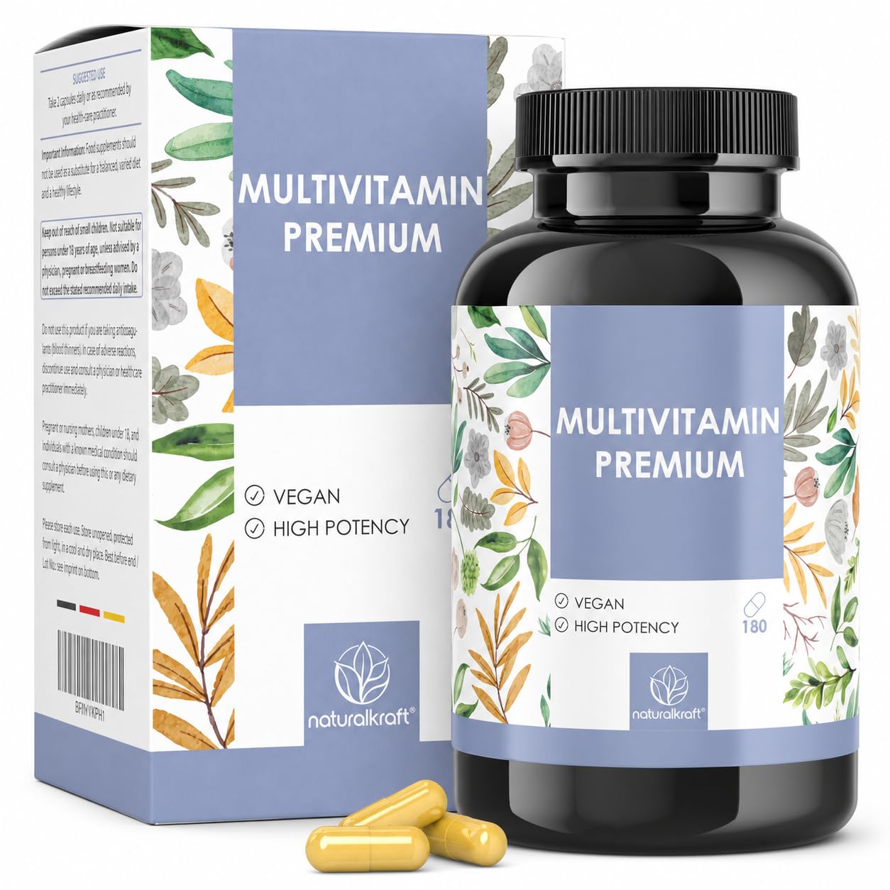 naturalkraft Premium Multivitamin – High-Dose A–Z Complex Capsule, 180 Count