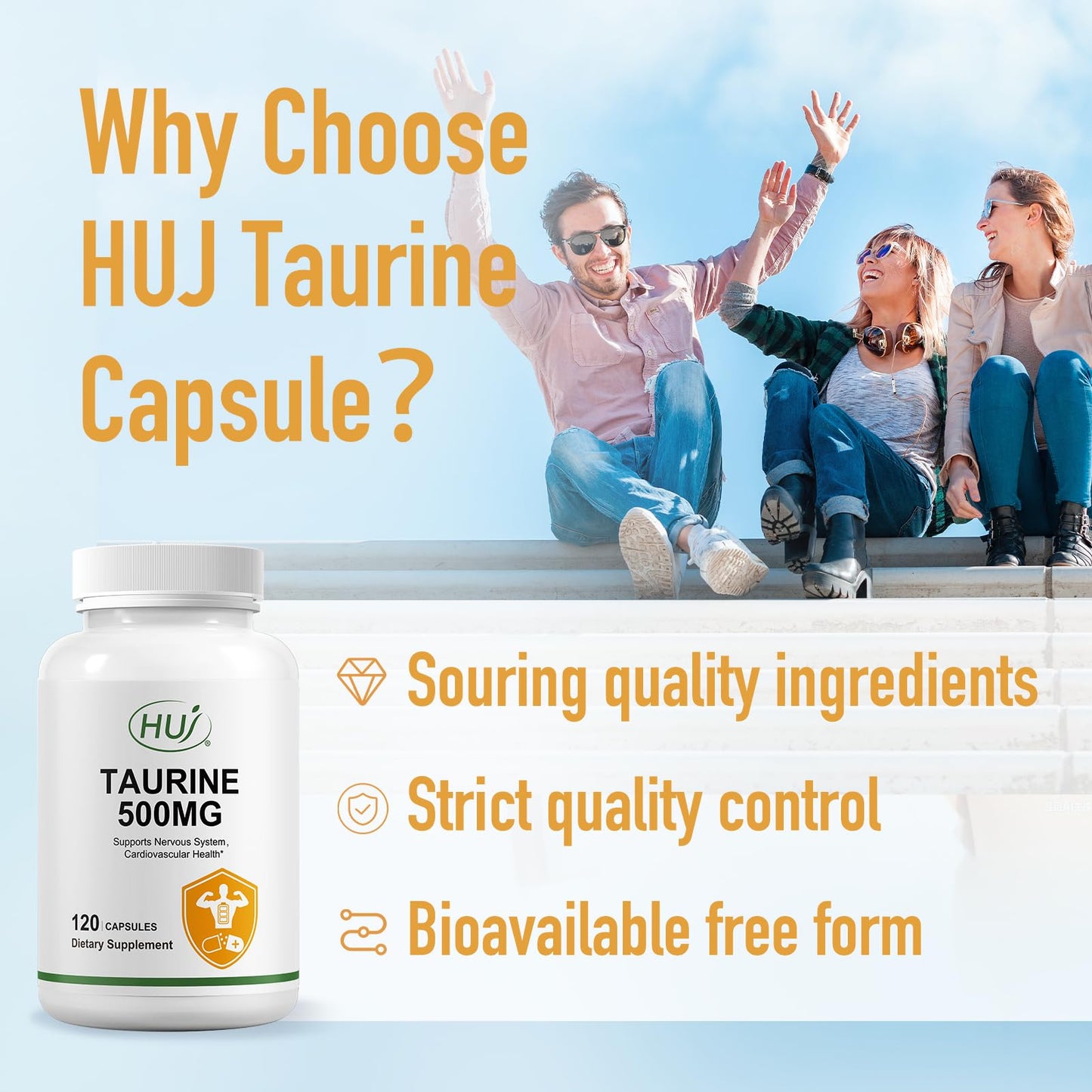 HUJ Taurine Capsule, 120 Capsules