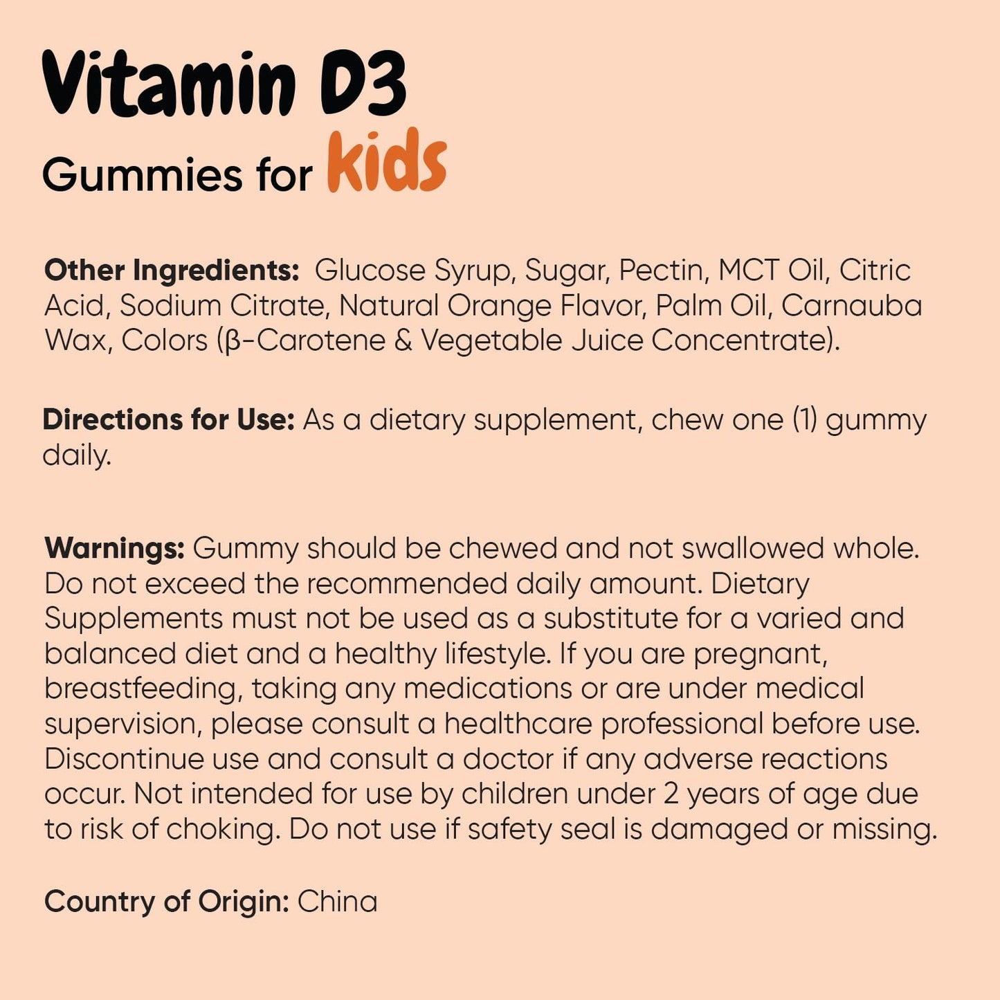maxmedix Kids Vitamin D3 1000IU Gummies 120