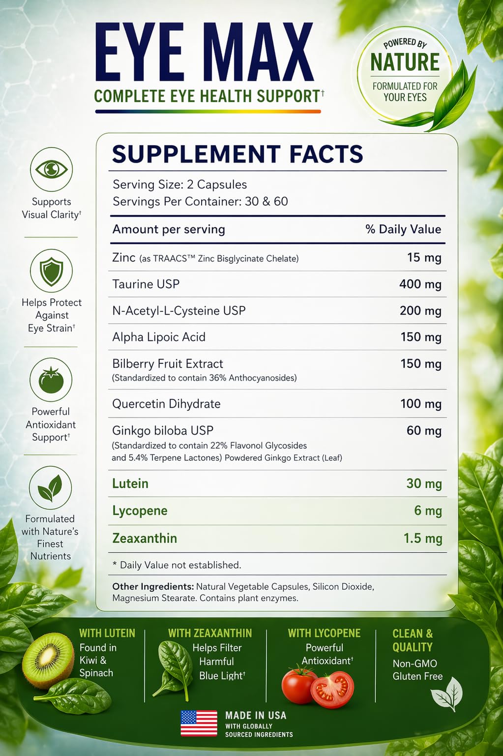 Partha Nandi, MD Lutein Zeaxanthin Lycopene Eye Vision Supplement Softgel 60