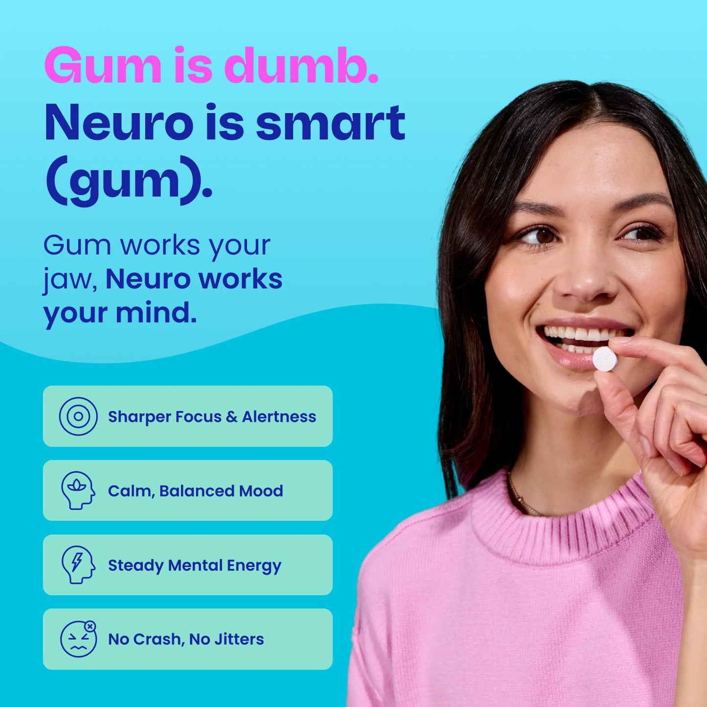 Neuro Energy & Focus Chewable Gum, 90 Count