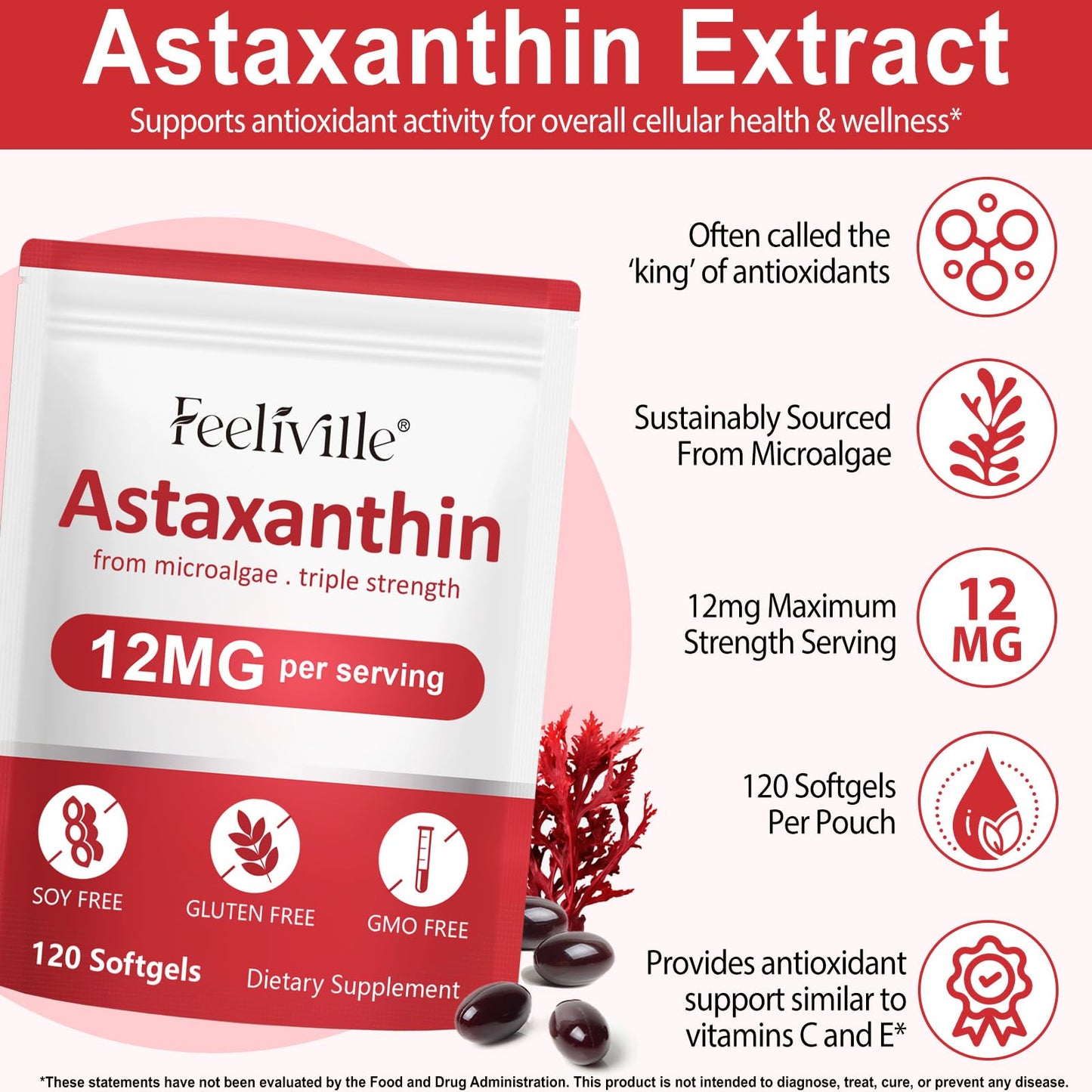 ABOUME Astaxanthin Capsule 12mg, 120 Count
