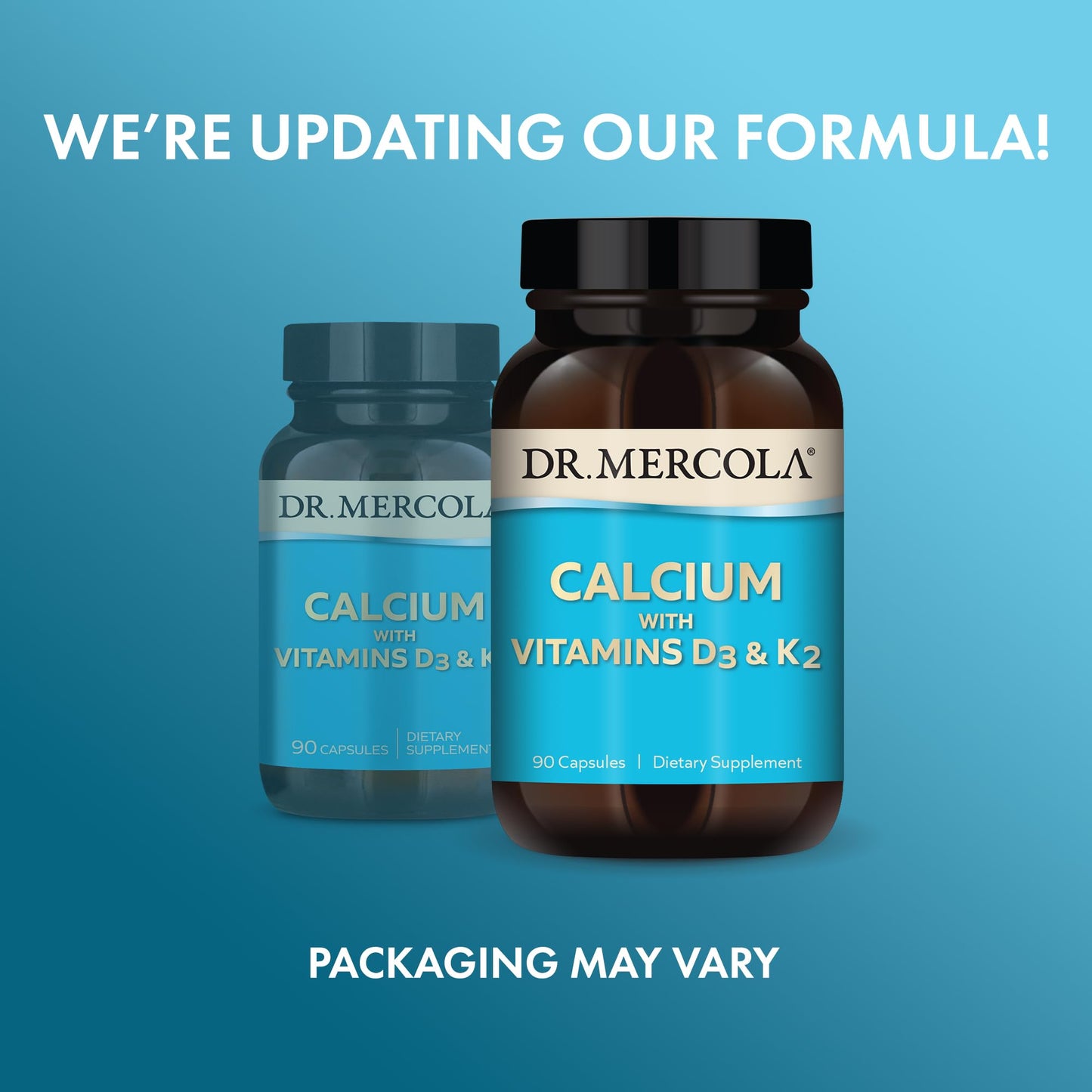 Dr. Mercola Calcium with Vitamins D3 & K2 Capsules, 90 Count