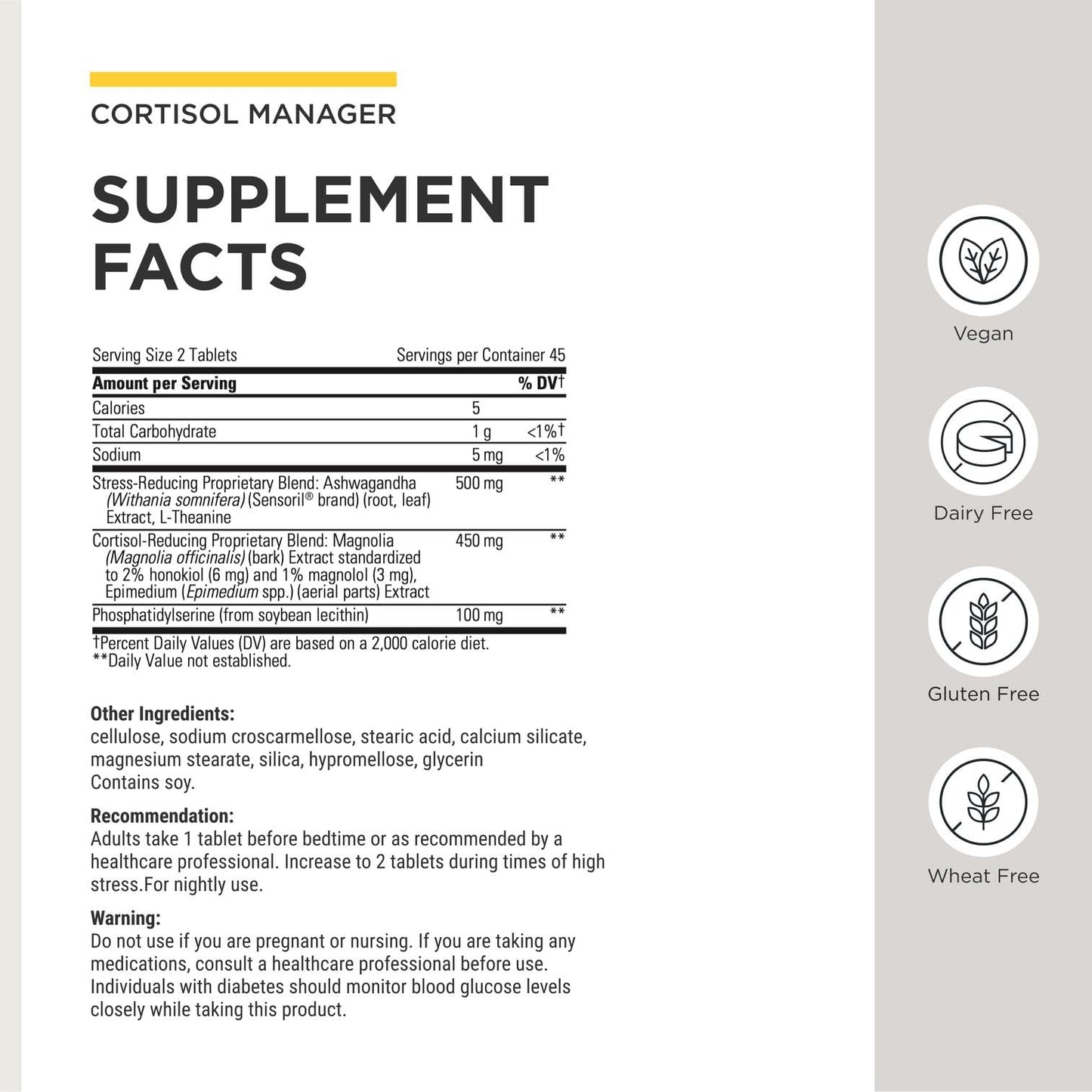 Integrative Therapeutics Cortisol Manager Tablets 90 Count