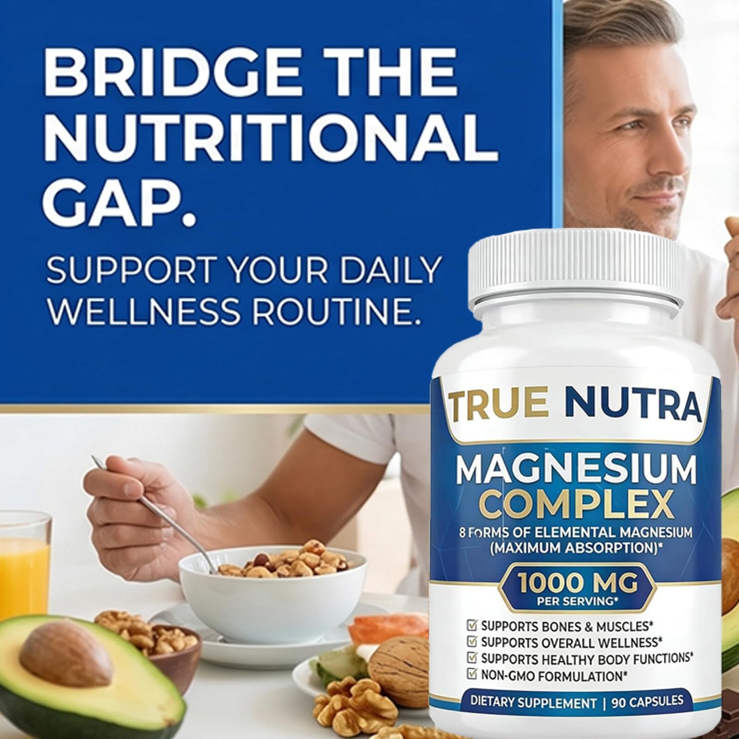 True Nutra Pure Magnesium Complex Capsules 90 Count