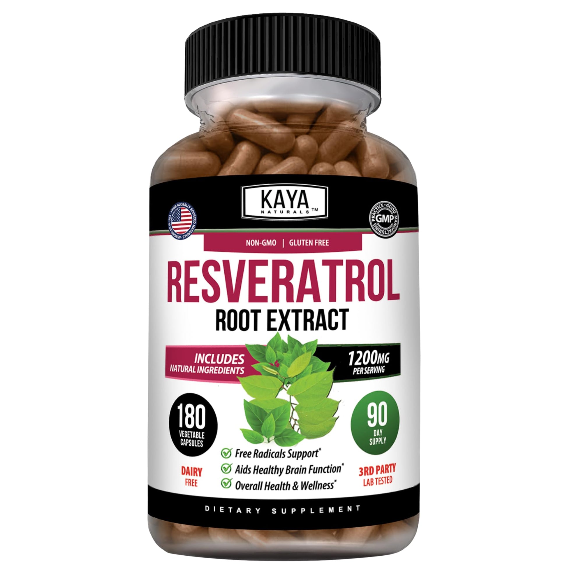Kaya Naturals Resveratrol Capsule 180 Count