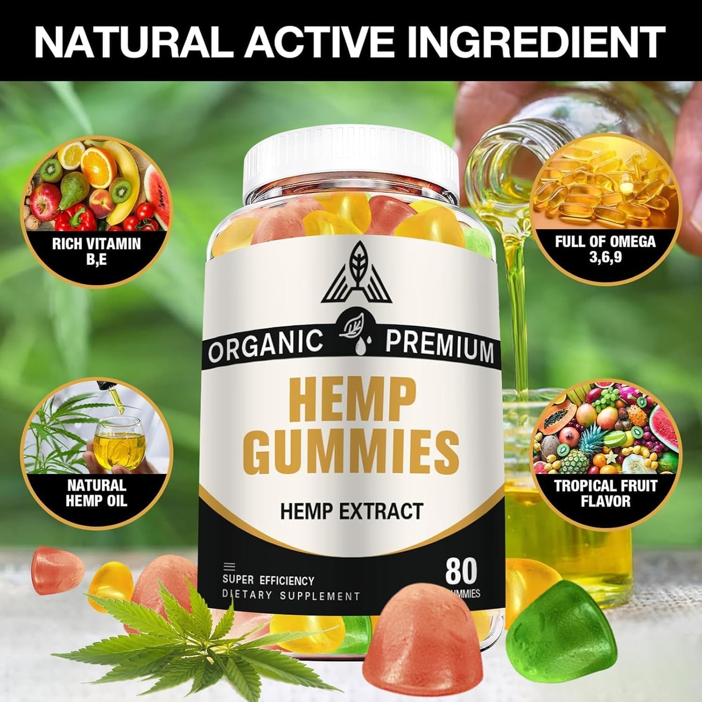 DriRaych Hemp Gummies for Sleep, Pain, Anxiety Relief Extra Strength High Potency, 160 Gummies