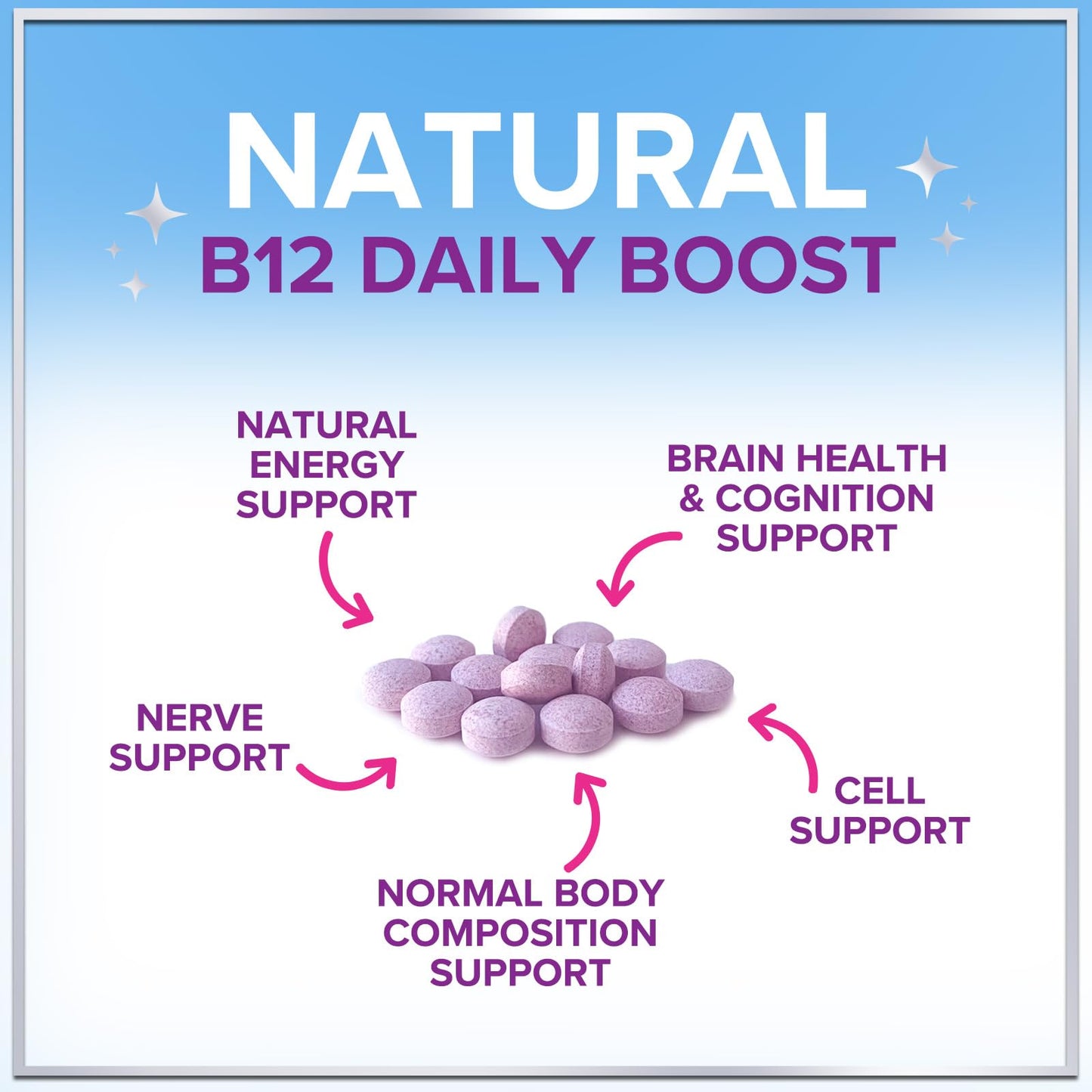 Hello Lovely! Vitamin B12 1000 mcg Chewables, 120 Count