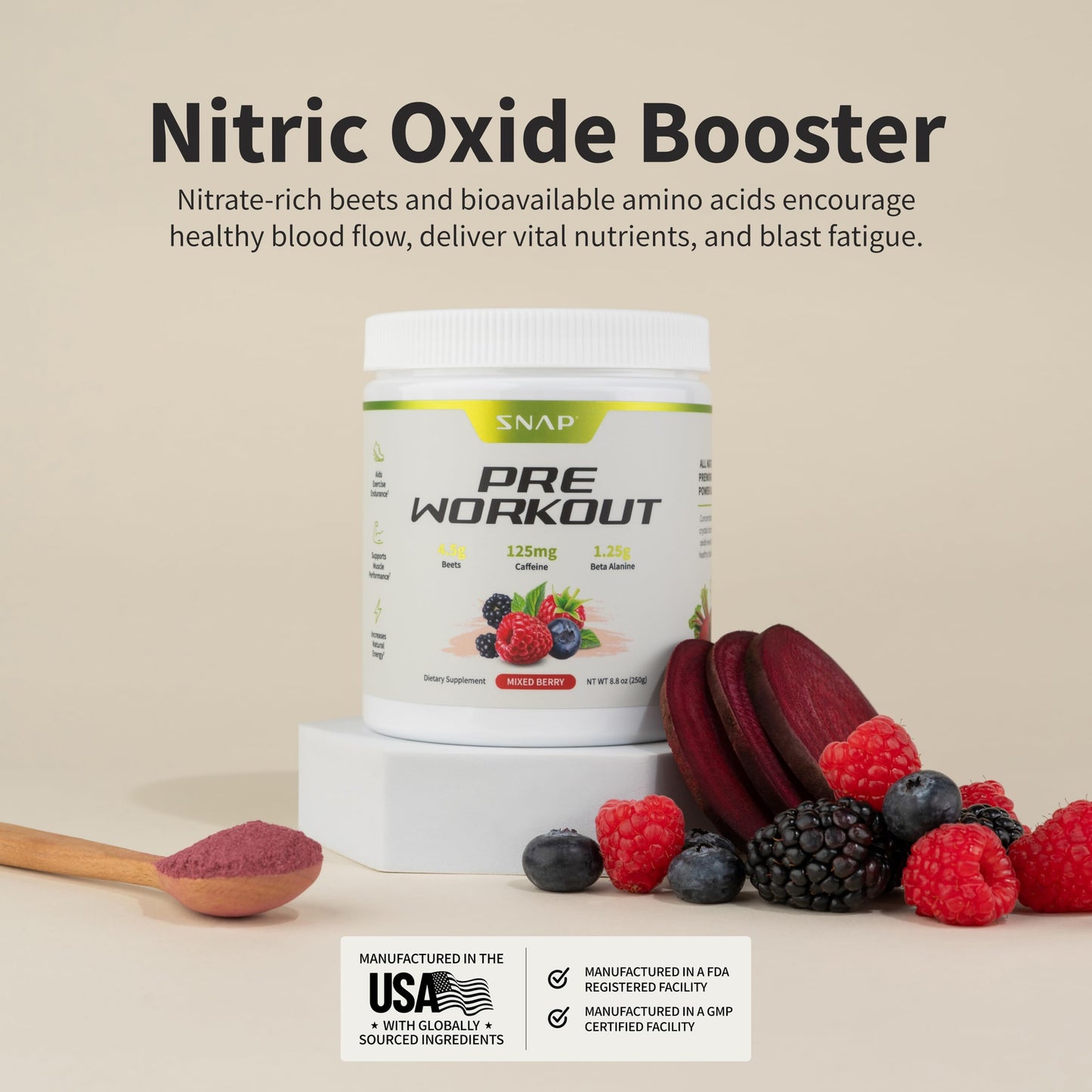 Snap Supplements Beet Root Powder 8.8 Ounce