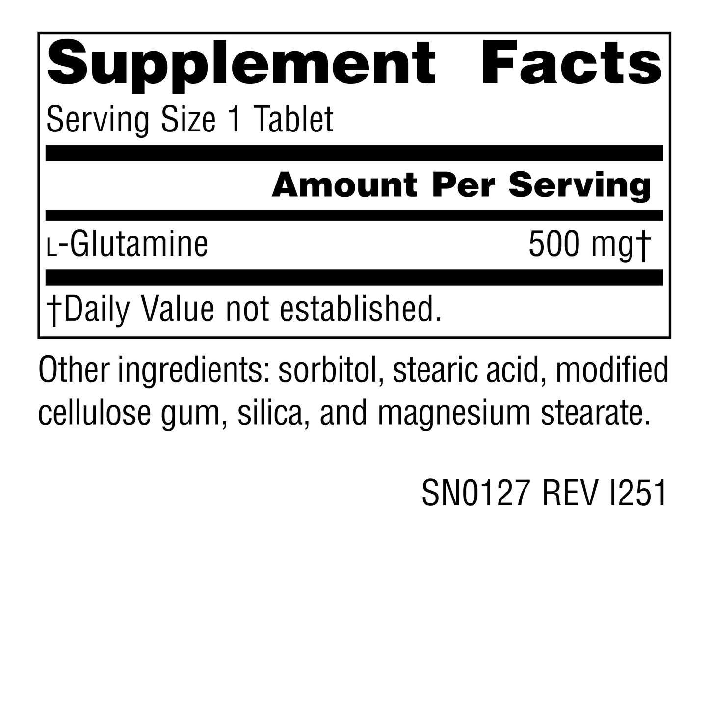 Source Naturals Free Form L-Glutamine 500mg Tablet, 100 Count