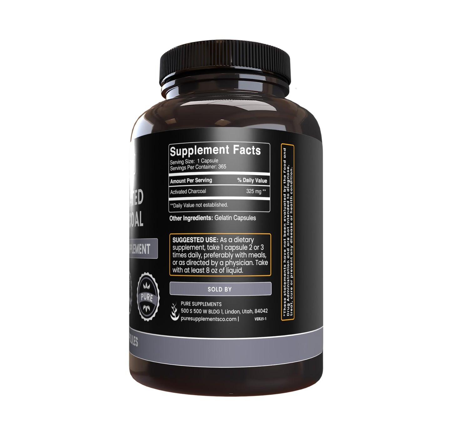Pure Original Ingredients Activated Charcoal Capsule 1