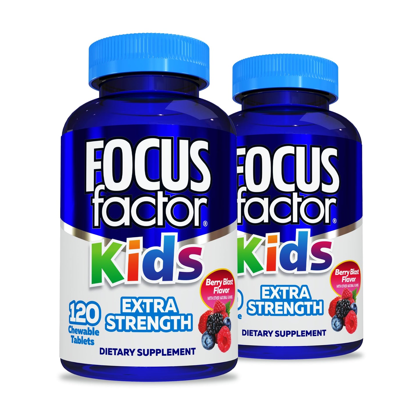 Focus Factor Kids Extra Strength Daily Chewable for Brain Health Support Tablets 240