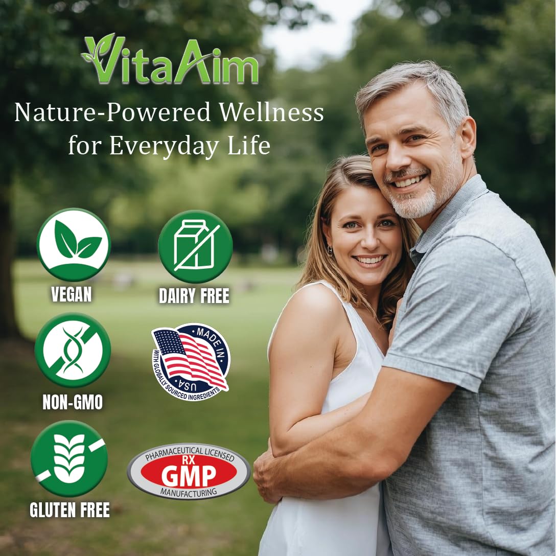 VitaAim Ashwagandha Supplement with Black Pepper 1300mg Capsule, 1 Count