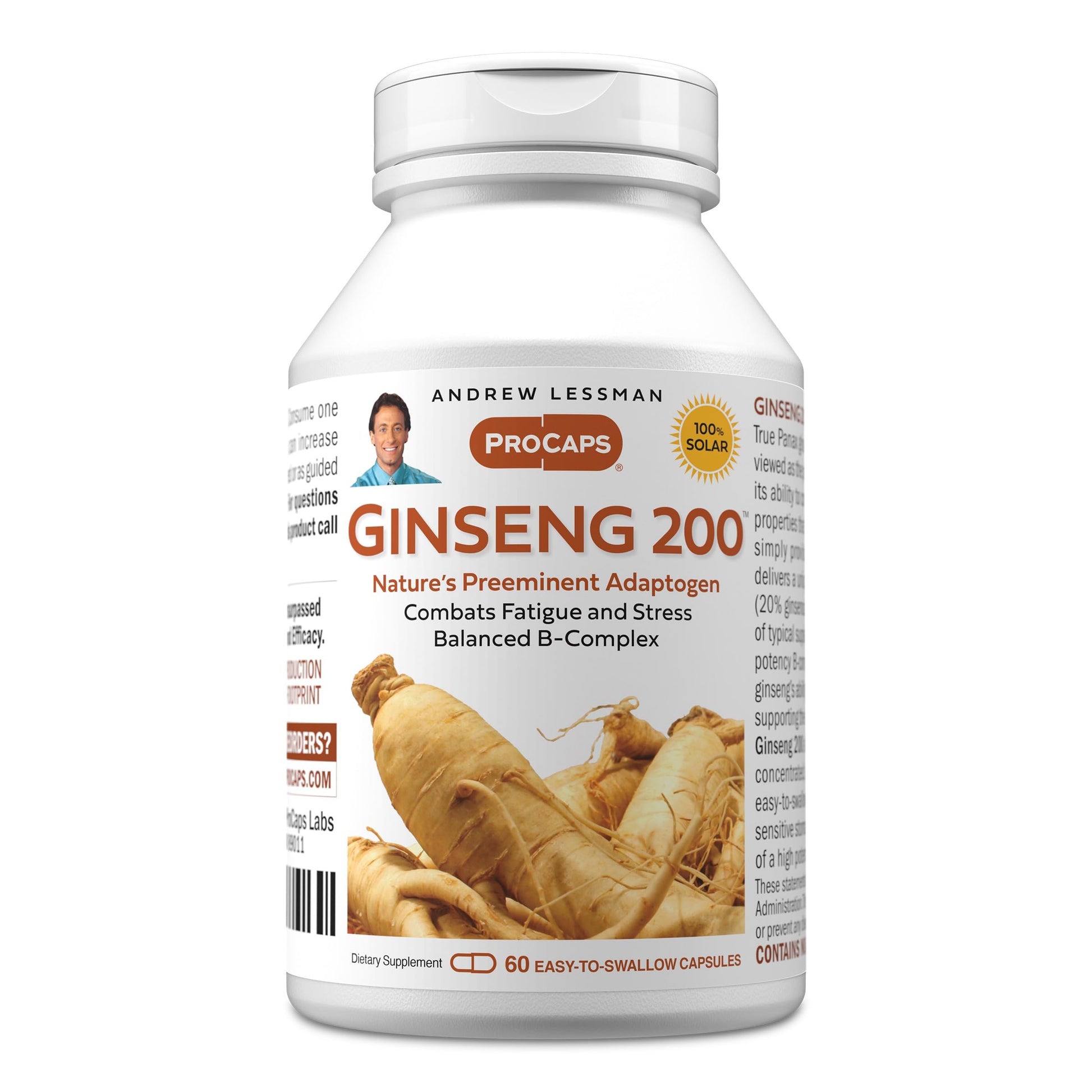 ANDREW LESSMAN Ginseng 200mg Standardized Extract Capsules, 60 Count