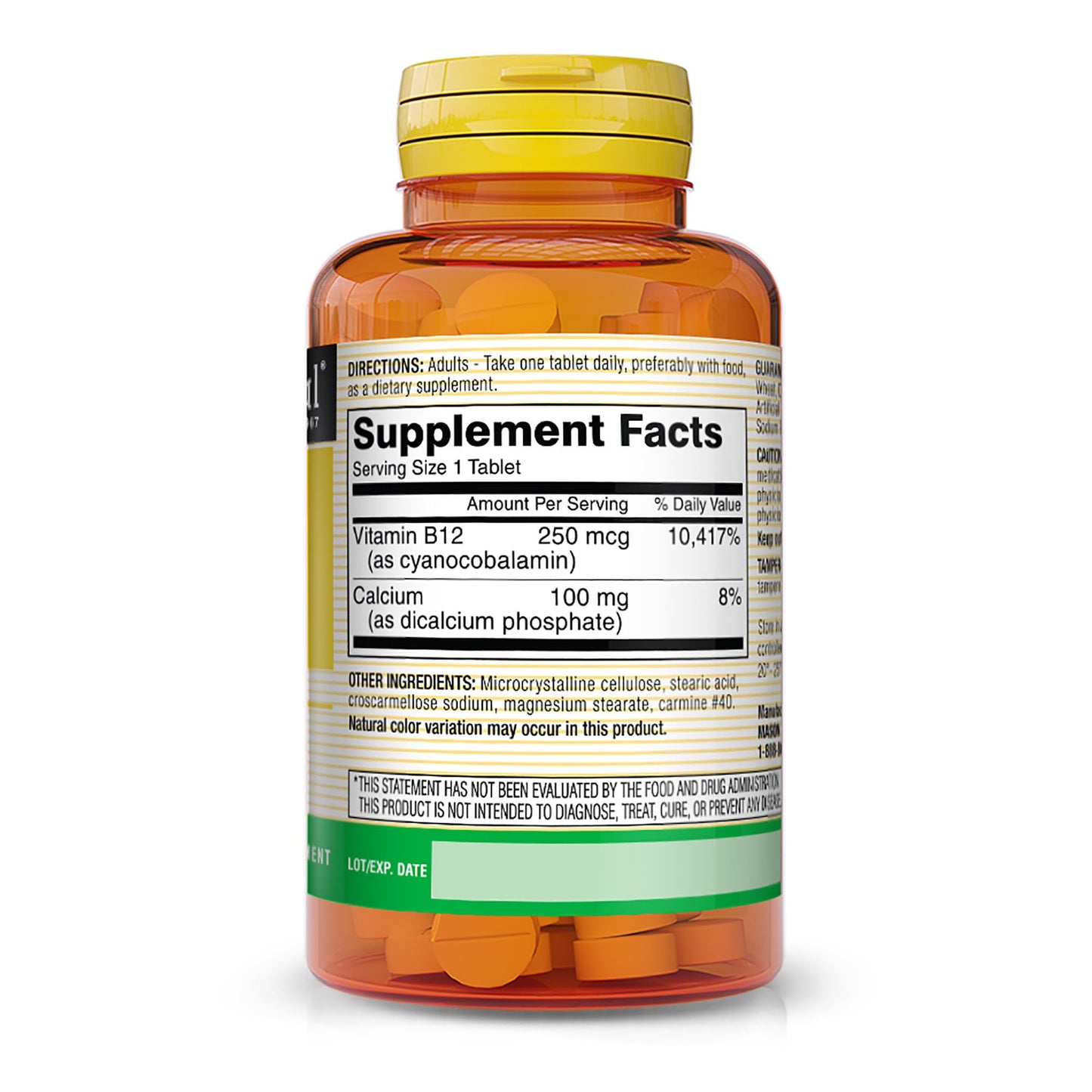 Mason Natural Vitamin B12 250mcg Tablets, 100 Count