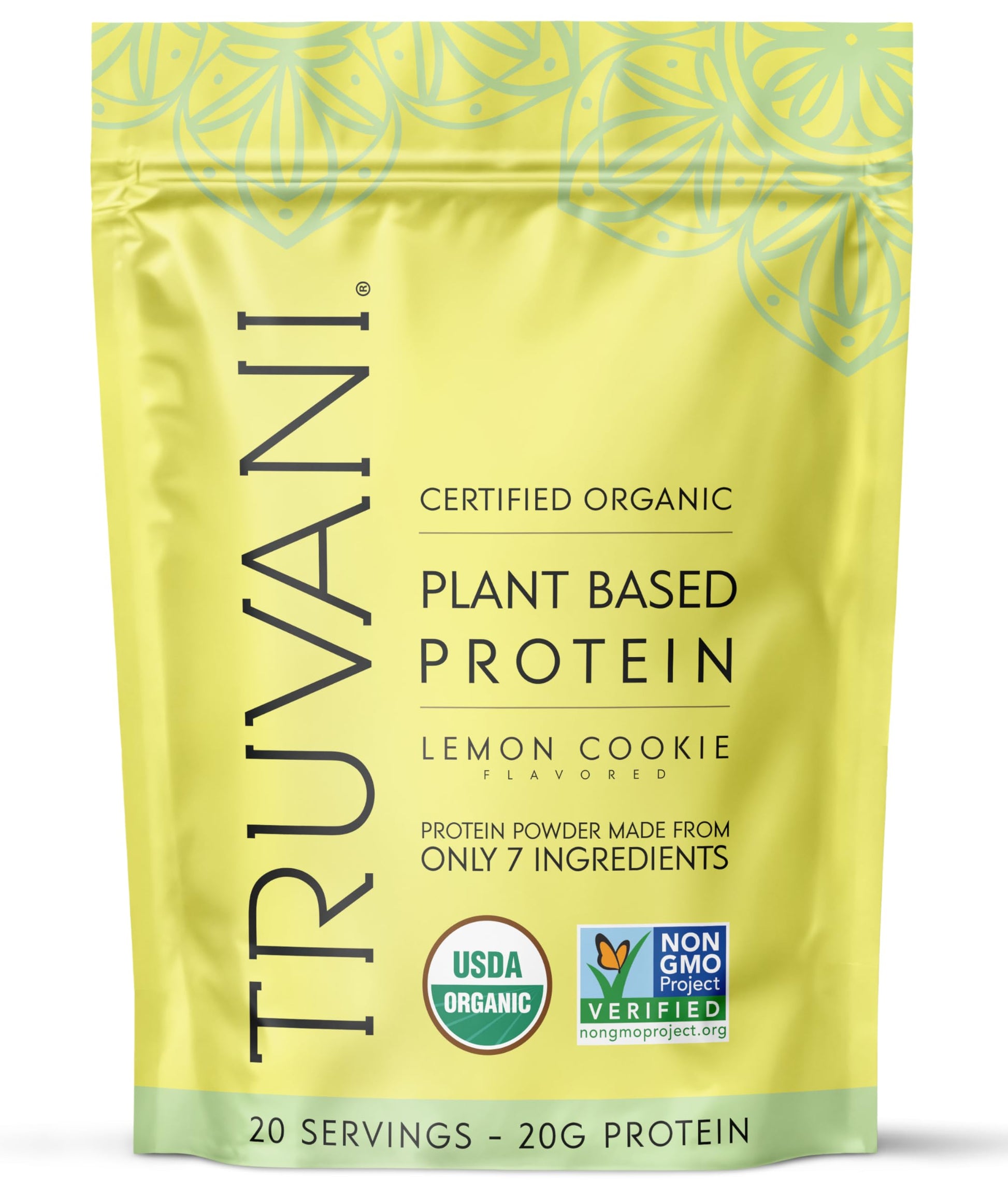 Truvani Vegan Pea Protein Powder Lemon Cookie, 20 Servings