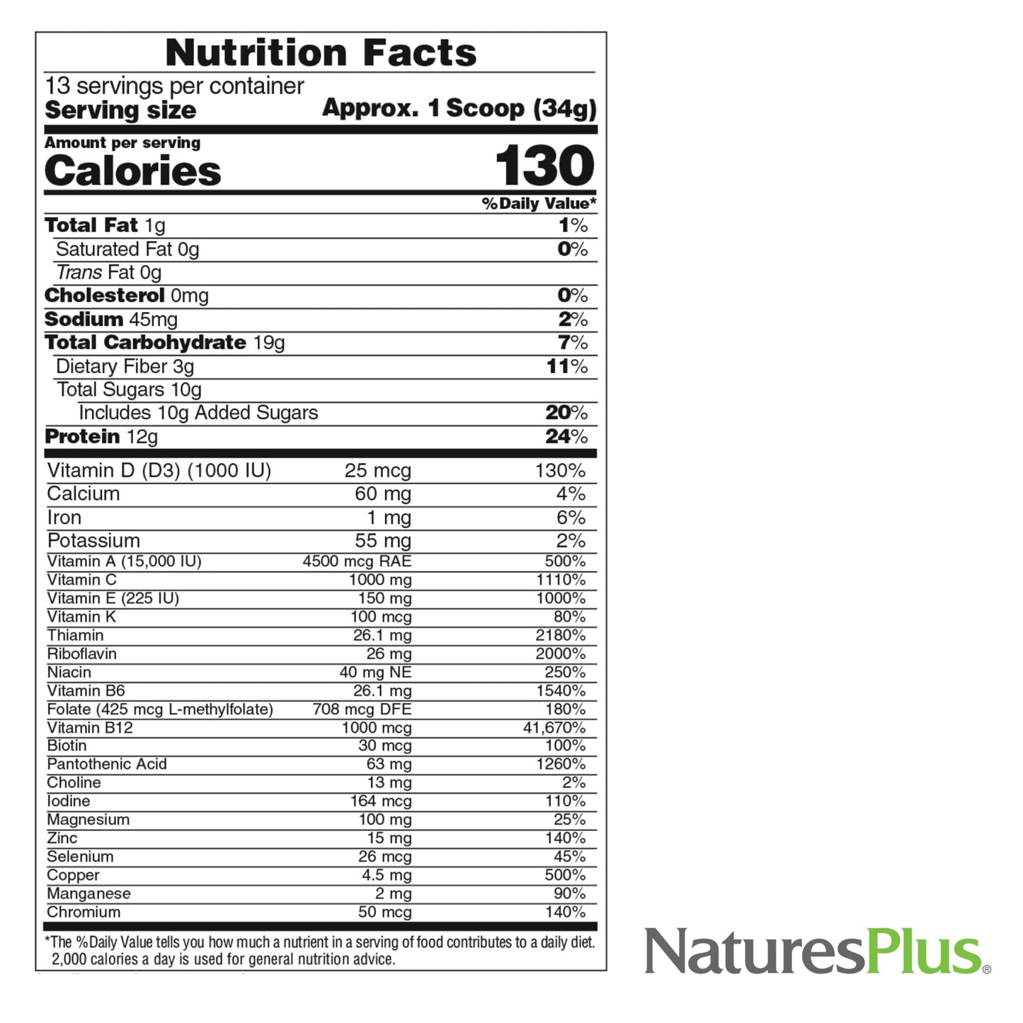 NaturesPlus Source of Life GOLD Energy Shake Powder, 15.47 Ounce