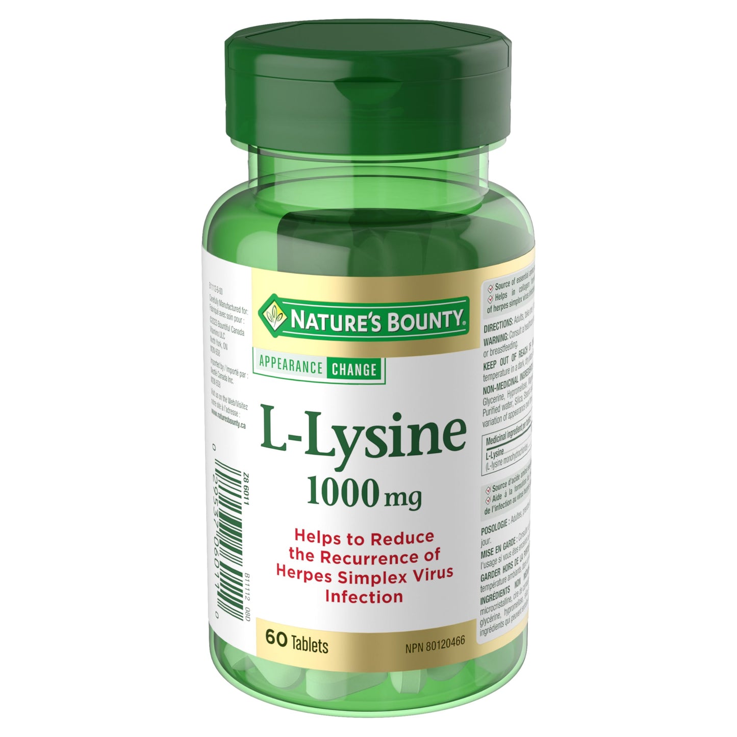 Nature's Bounty L-Lysine 1000 mg Tablet, 60 Tablets