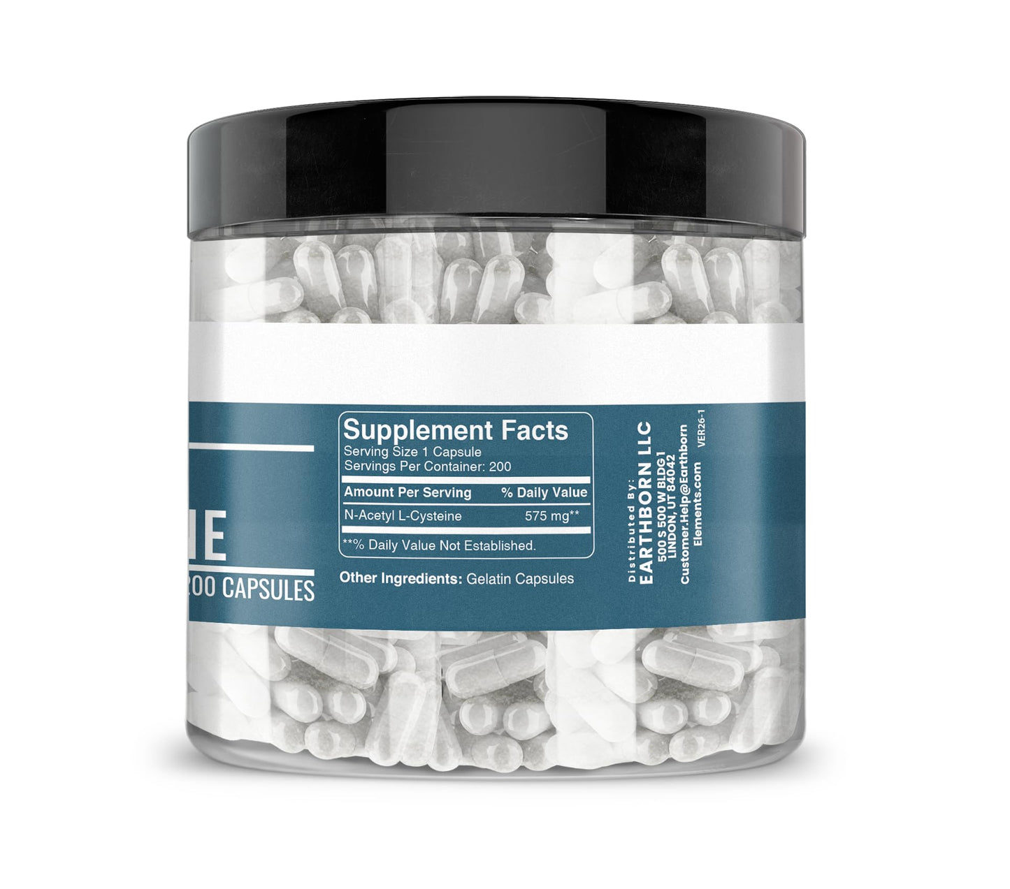 Earthborn Elements NAC N-Acetyl L-Cysteine Capsules 200 Count