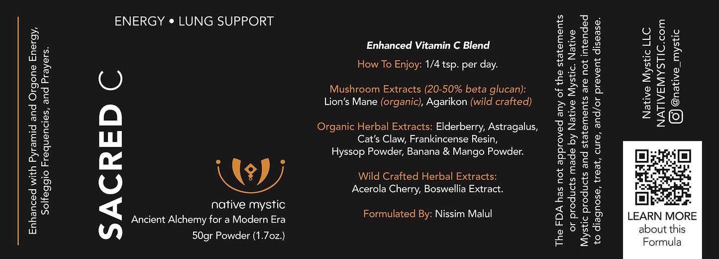 Immunity Herbals The Sacred C Enhanced Vitamin C Blend Powder 1.7637