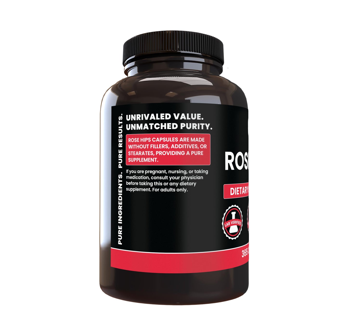 Pure Organic Ingredients Rose Hips Capsules 365 Count