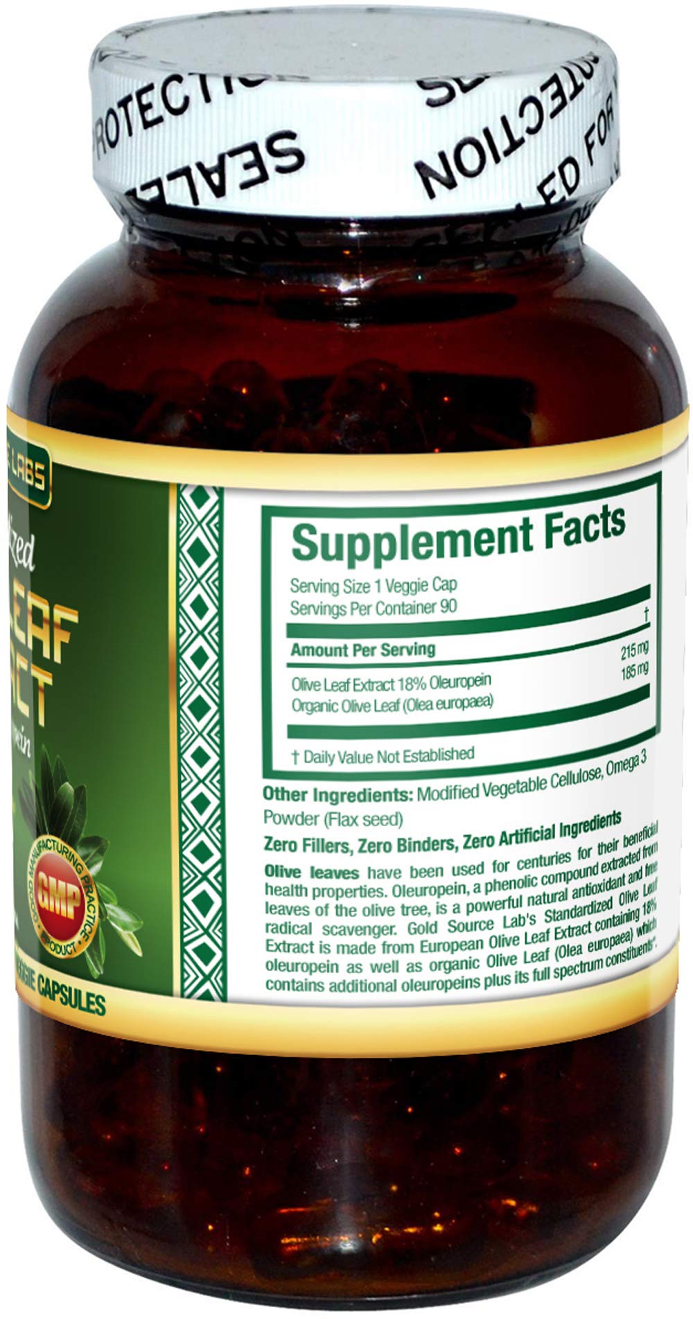Gold Source Labs Organic Olive Leaf Extract Capsules - 400 mg Maximum Strength, 90 Count