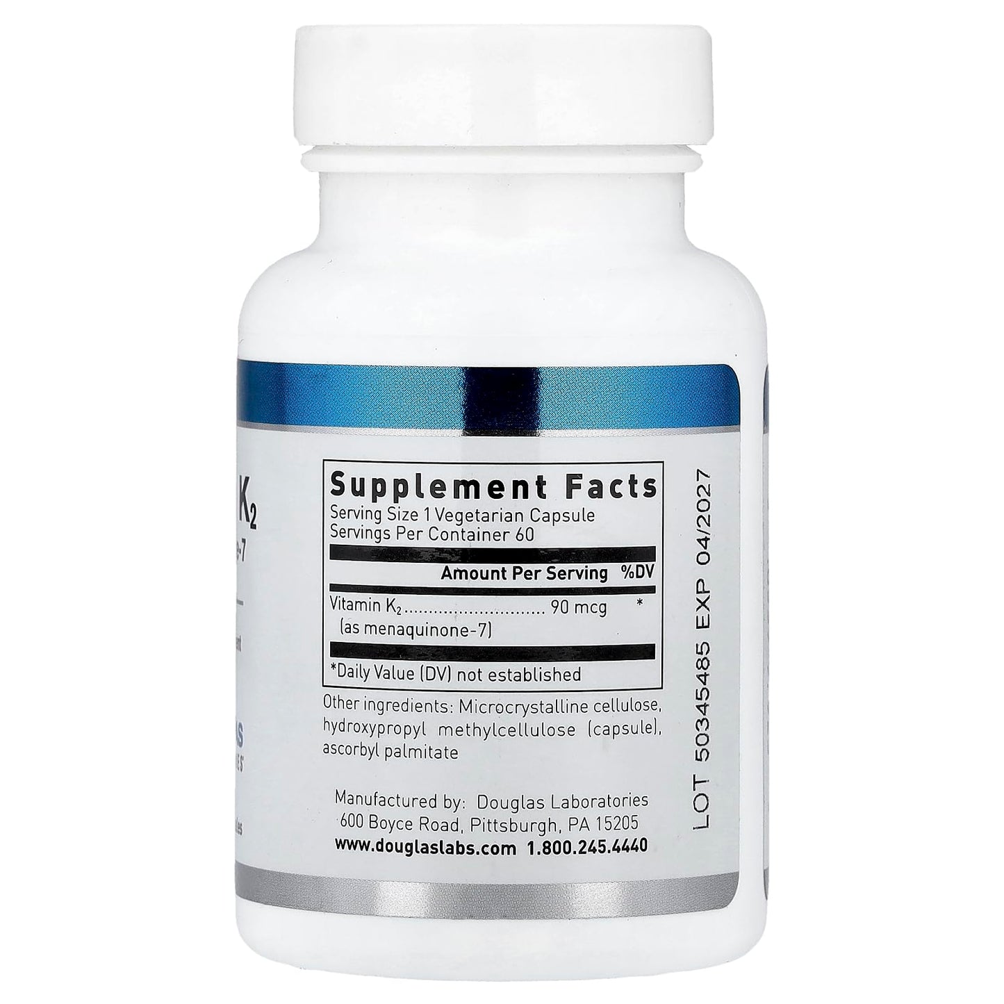 Douglas Laboratories Vitamin K2 MK-7 90 mcg Capsule, 60 Count