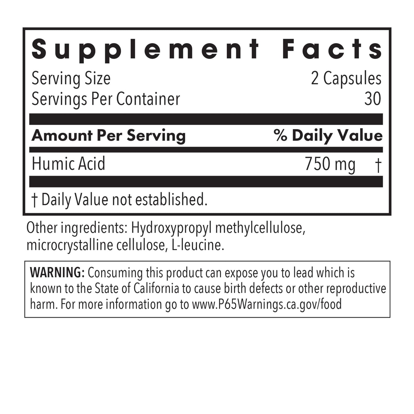 Allergy Research Group Humic Acid 750 mg - Capsule - 60 Capsules