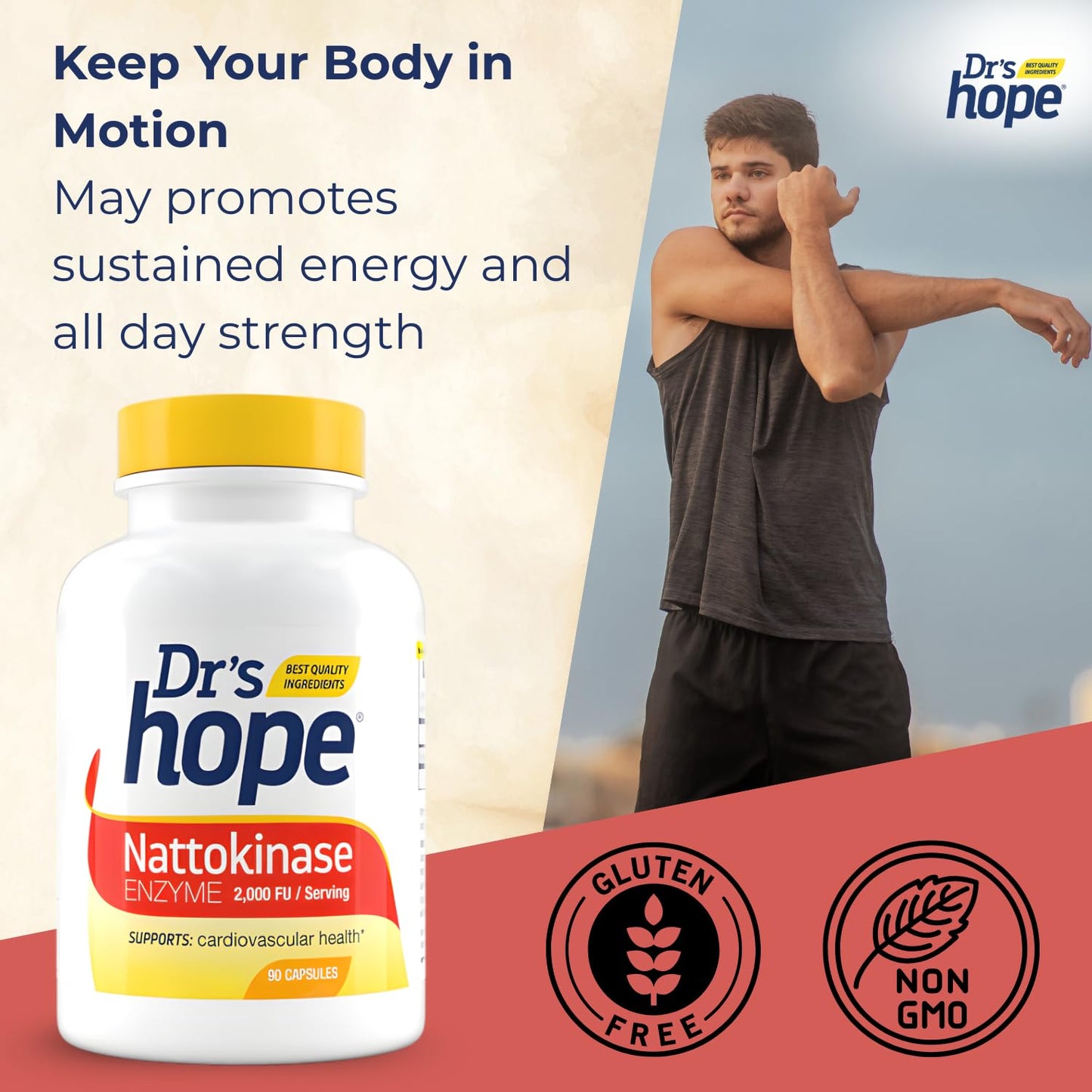 Dr’s Hope Nattokinase Supplement 2000 FU Capsules 90 Count