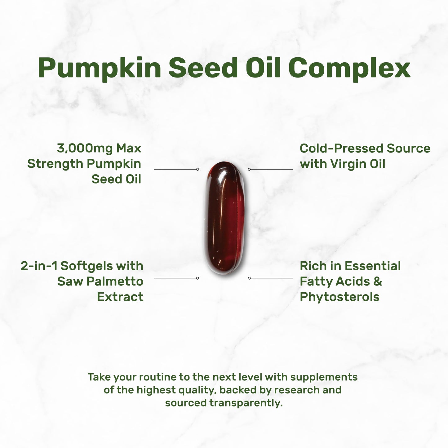 DEAL SUPPLEMENT Pumpkin Seed Oil 3,000mg with Saw Palmetto Softgel, 240 Softgels, Non-GMO