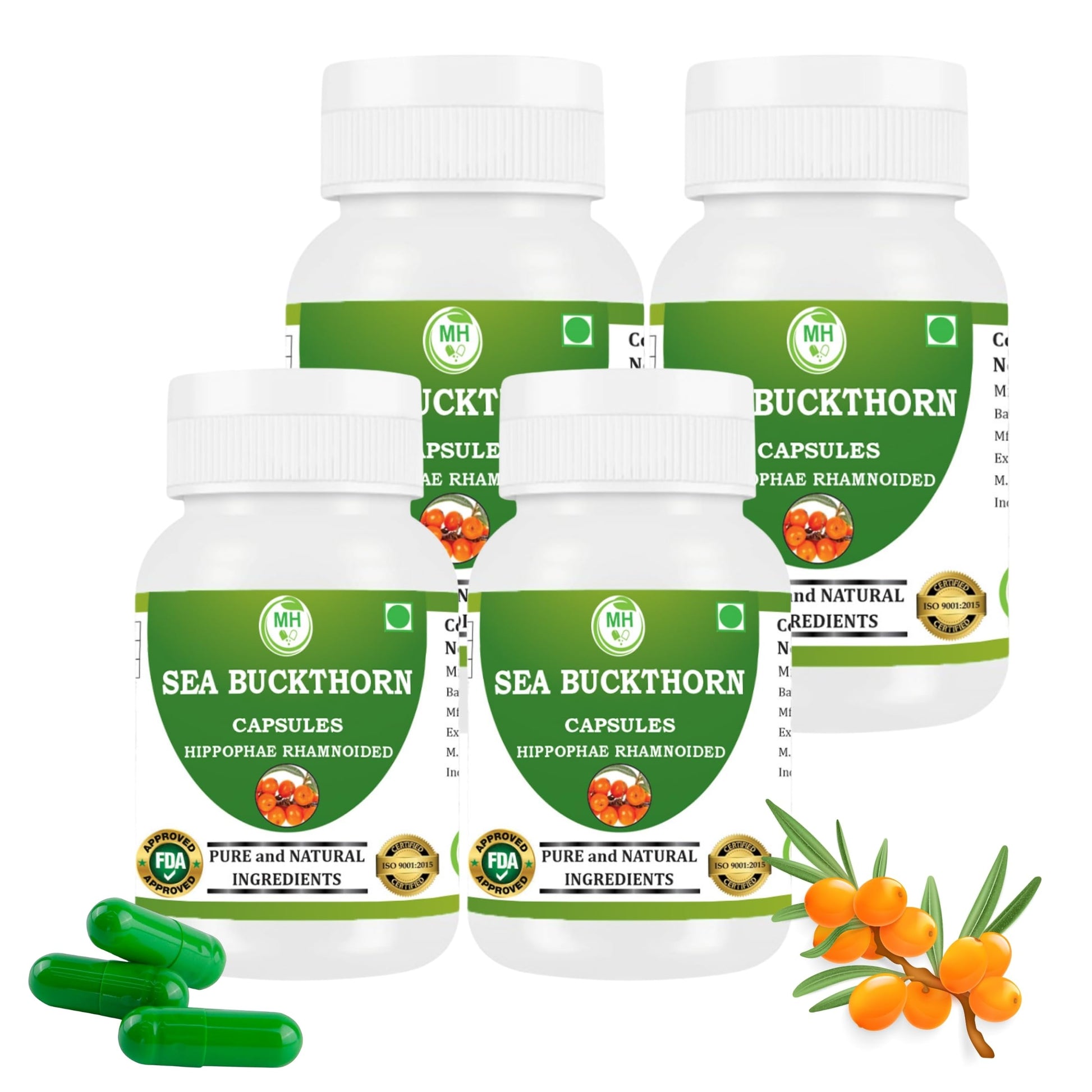 Morsan Healthcare Organic Sea Buckthorn Powder Capsules, 240 Veg Capsules