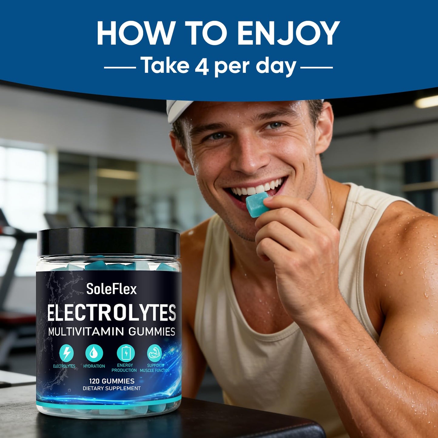TOGOLIUN Soleflex Electrolyte Gummies for Hydration, 120 Gummies