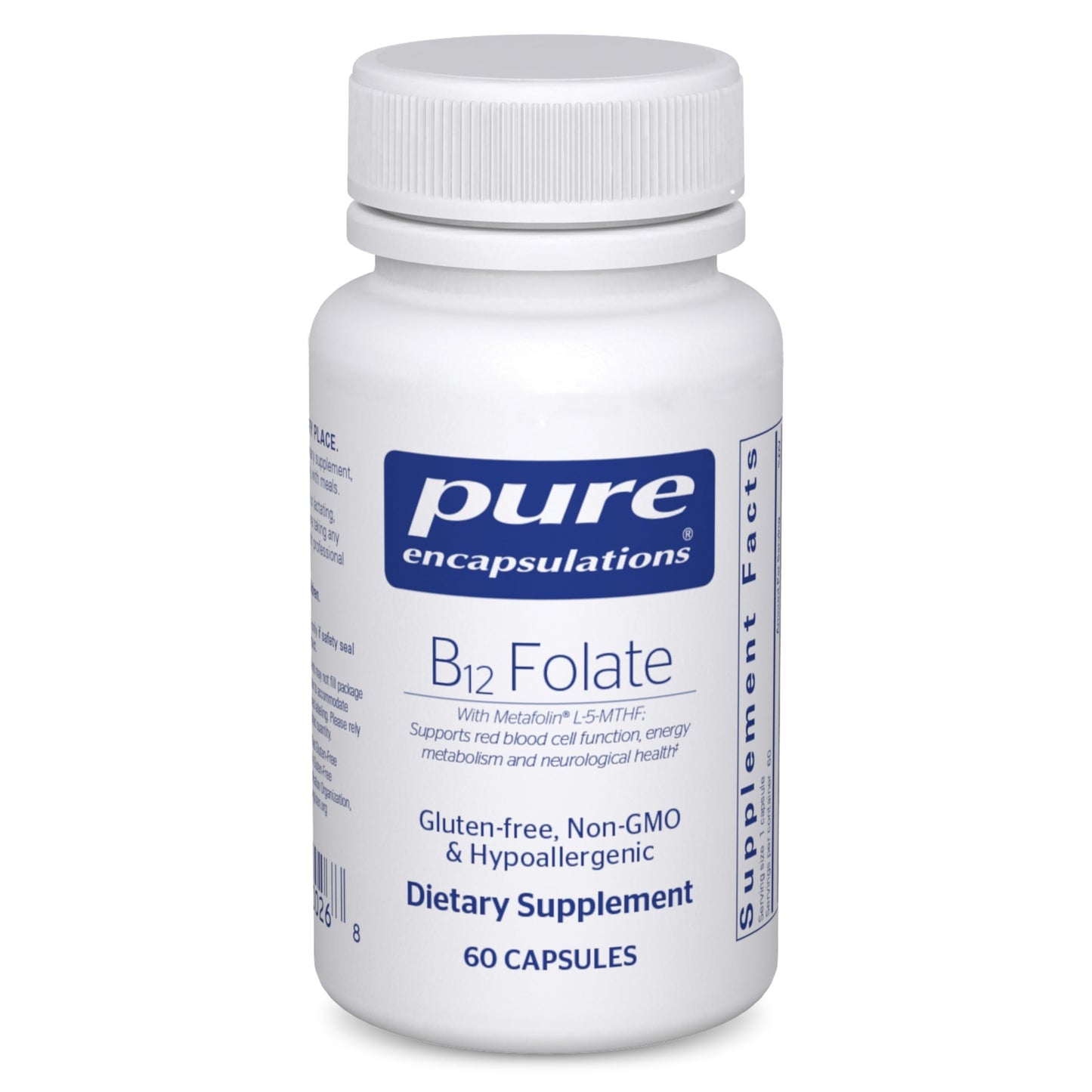 Pure Encapsulations B12 Folate with Metafolin Capsules, 60 Count