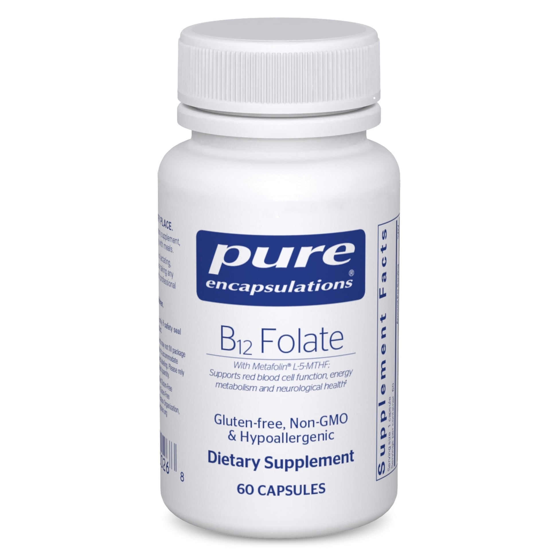 Pure Encapsulations B12 Folate with Metafolin Capsules, 60 Count