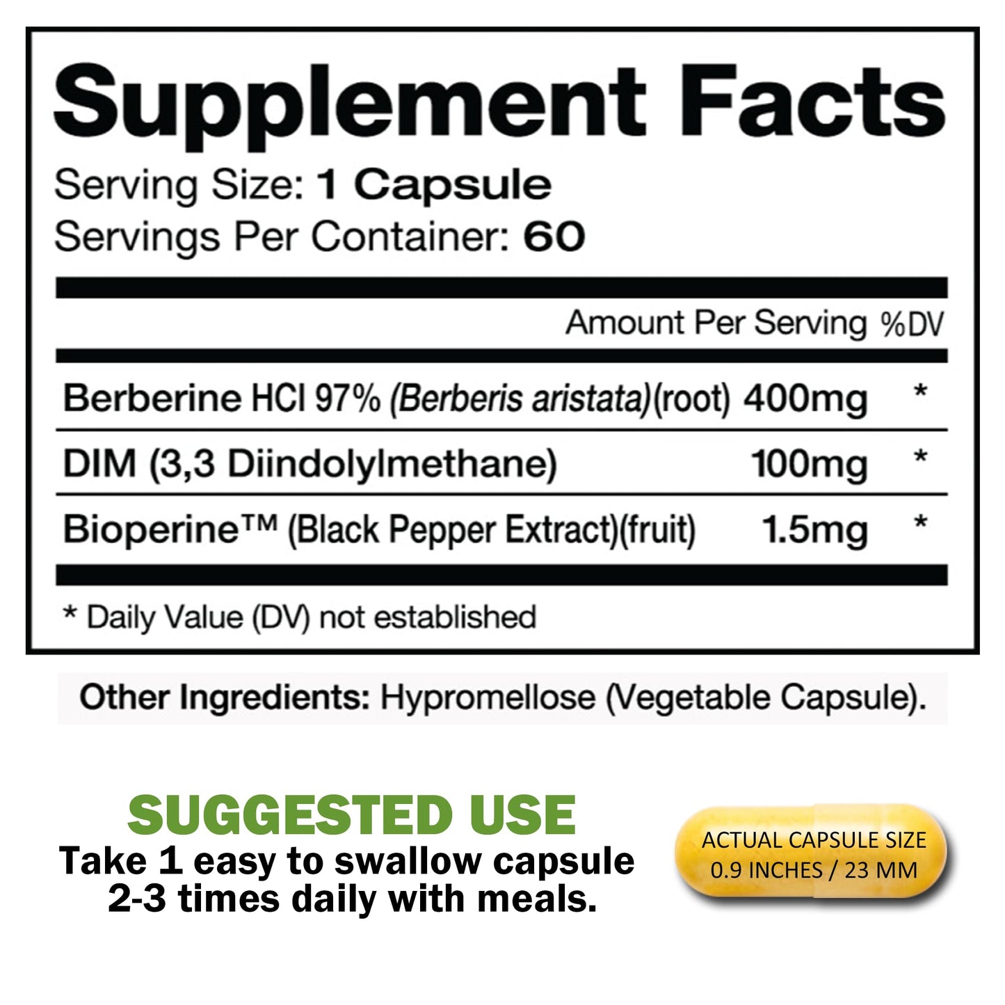 Dimberine DIM & Berberine, High Purity Enhanced Absorption Formula, 60 Capsules