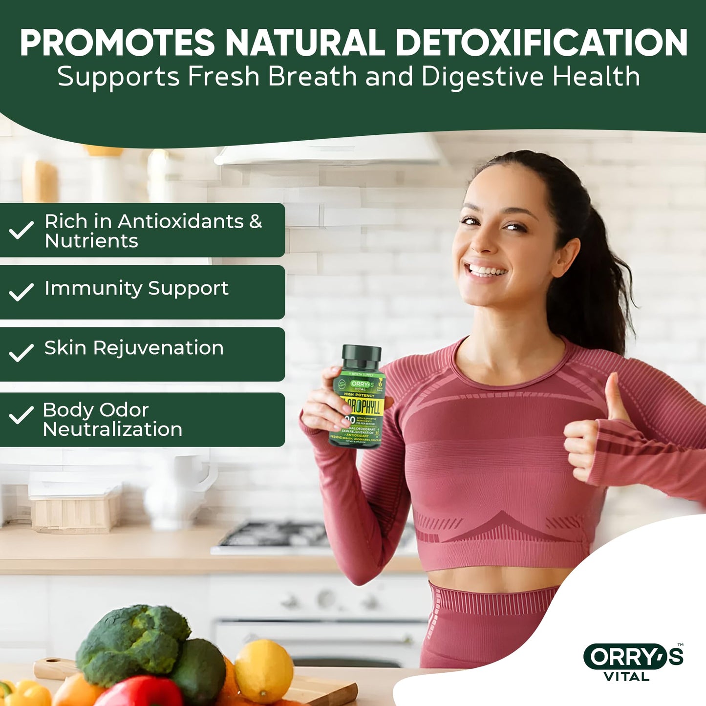 Orry's Vital 600mg Organic Chlorophyll Capsules 60 Count