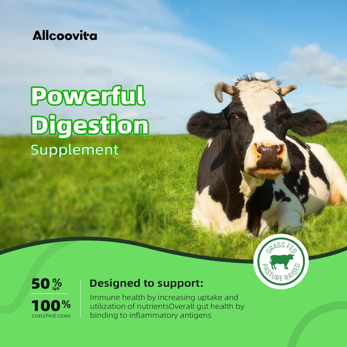 Allcoovita Bovine Colostrum Gummies 120 Count