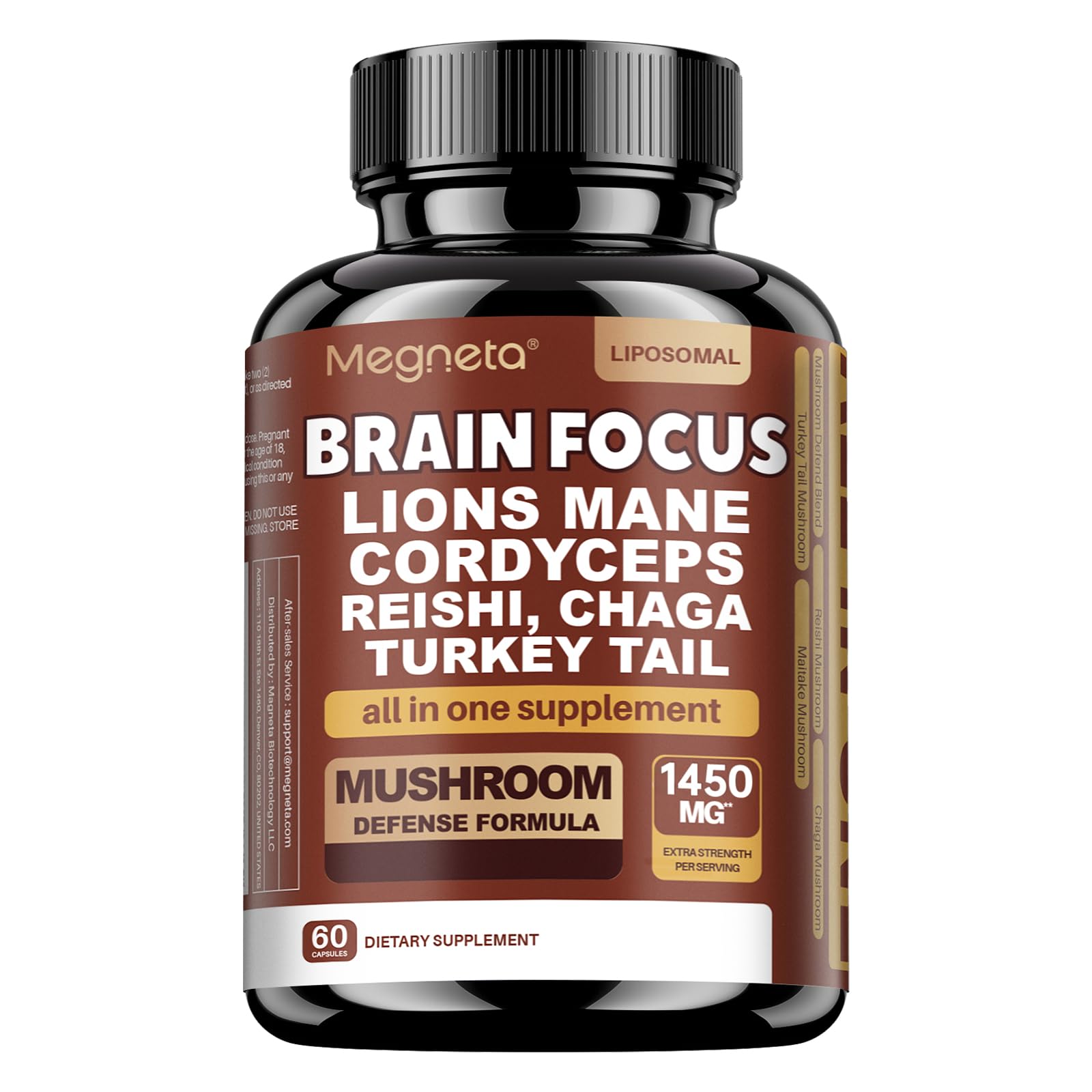 MEGNETA Brain Focus Supplements Capsules 60 Count