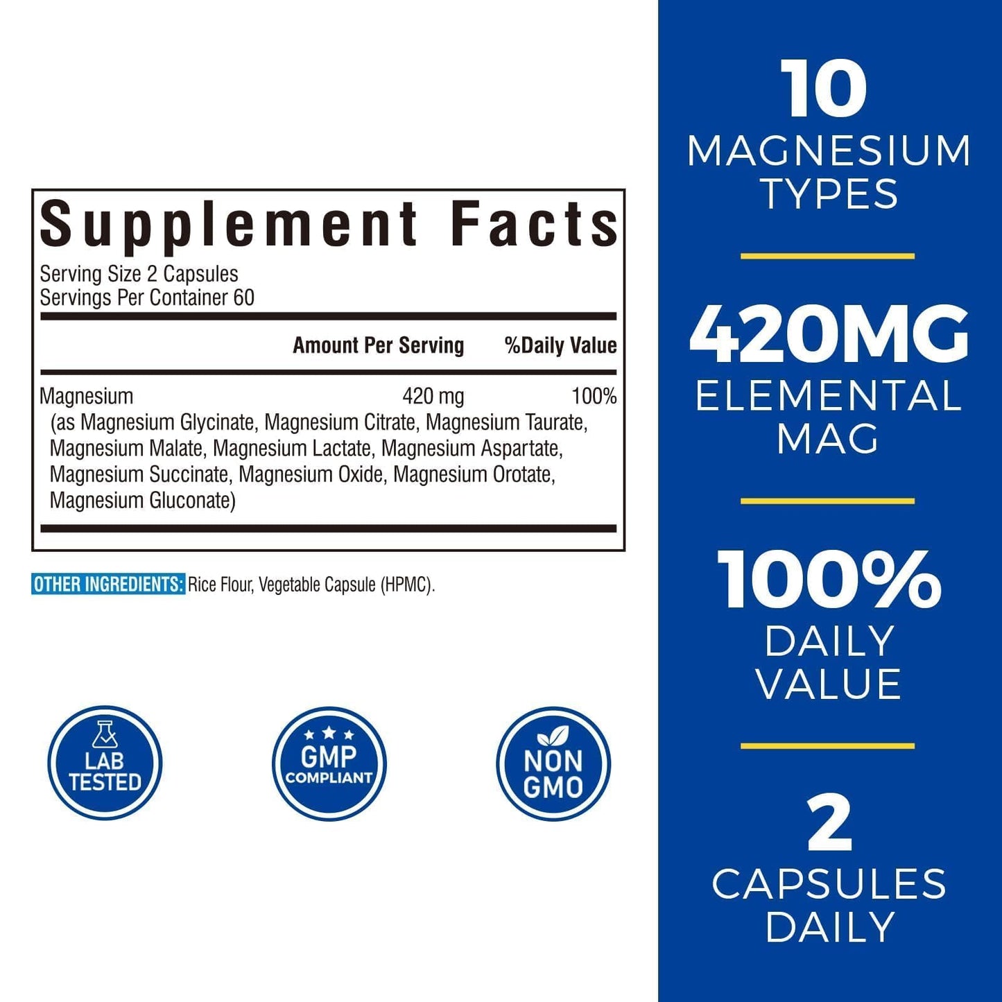 Vitalibre 10 in 1 Magnesium Complex Capsule, 120 Count