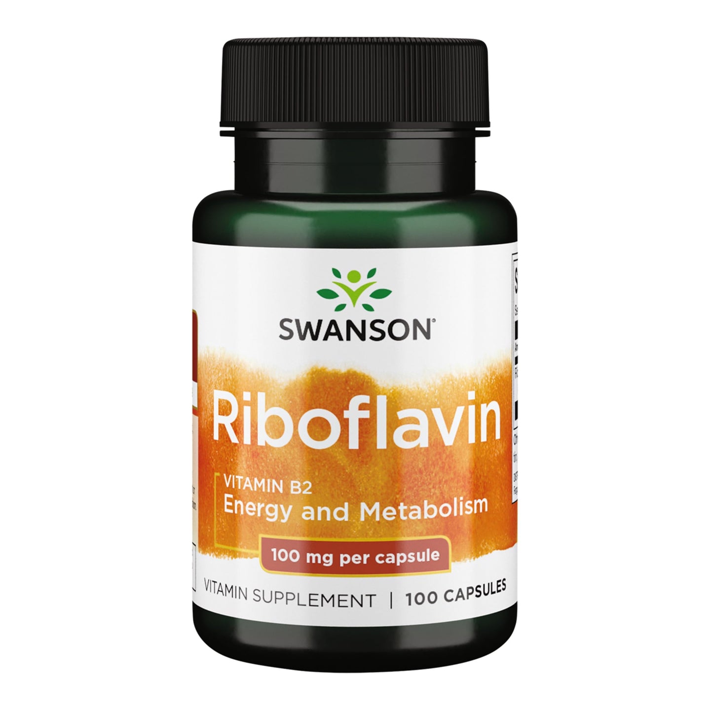 Swanson Vitamin B2 Supplement (Riboflavin) Capsules, 100 Count