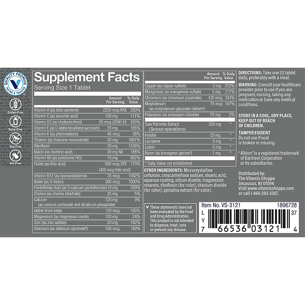 The Vitamin Shoppe Once e Daily Men's 50+ Multivitamin Tablet 1 Count