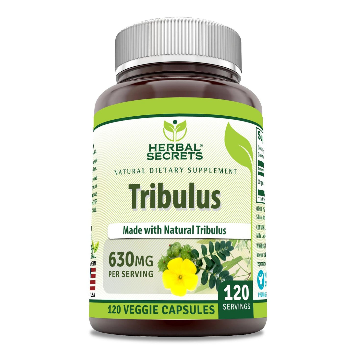 Herbal Secrets Tribulus 630 Mg 120 Veggie Capsules Supplement