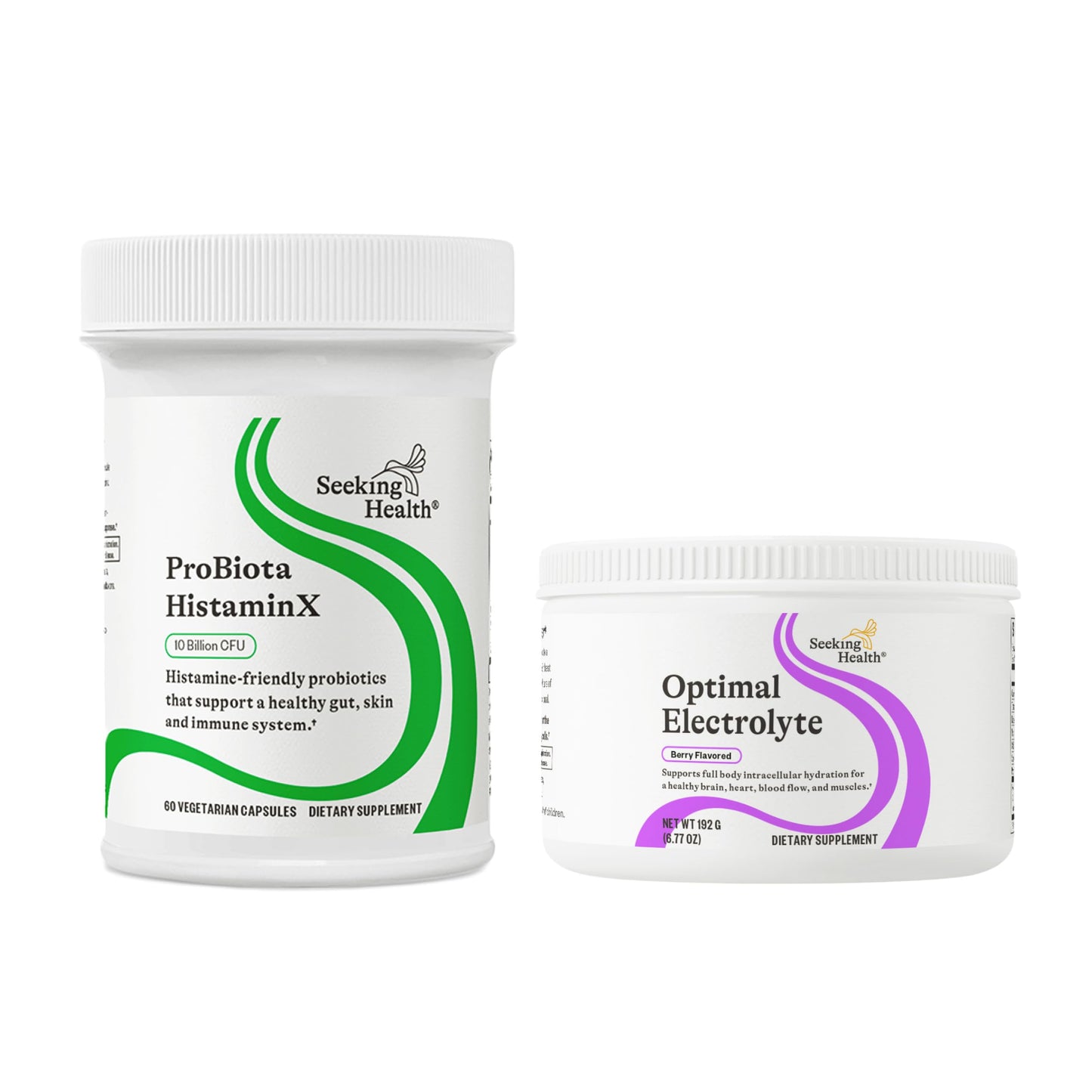 Seeking Health Gut & Hydration Duo: ProBiota HistaminX Probiotic (60 ct) + Optimal Electrolyte Powder Berry (30 Servings)
