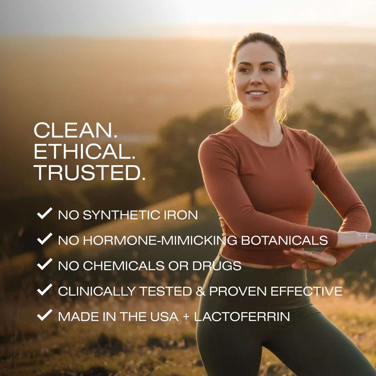 Human Nature Vital Woman Grass-Fed Bison Organ Multivitamin for Women with Iron and Lactoferrin Capsules, 60 Count