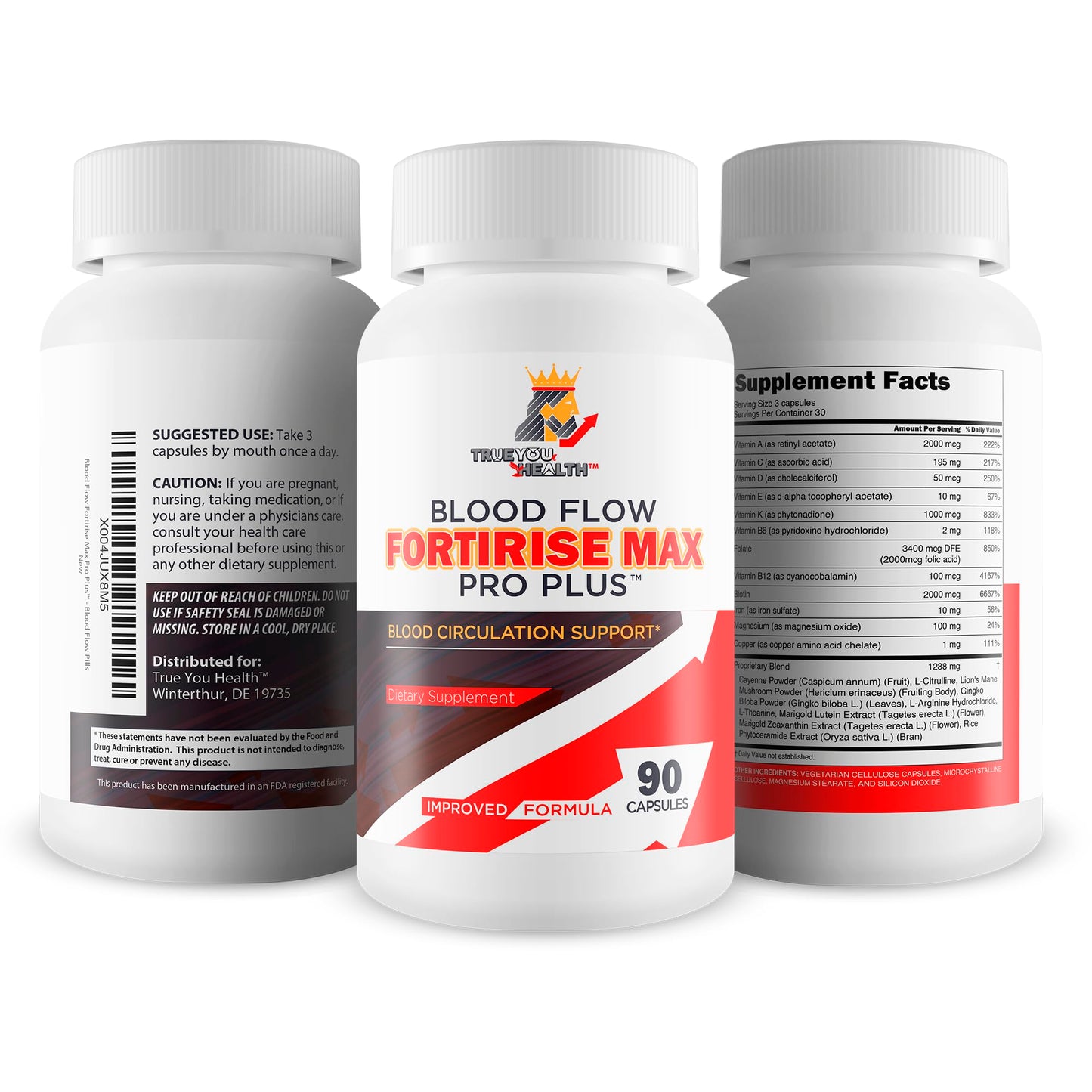True You Health Blood Flow Fortirise Max Pro Plus Capsule, 90 Count