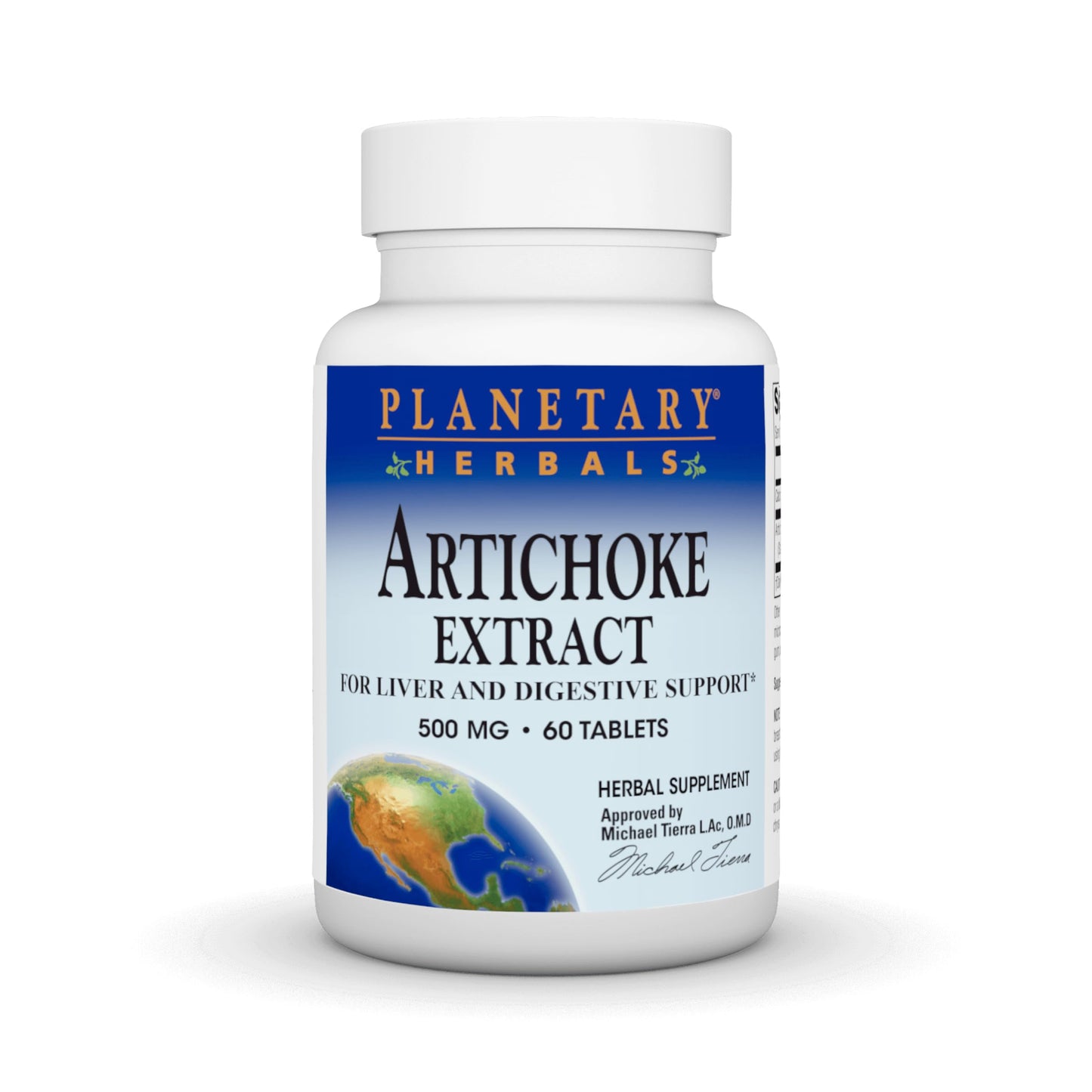 Planetary Herbals Artichoke Extract 500 mg Tablets 60 Count