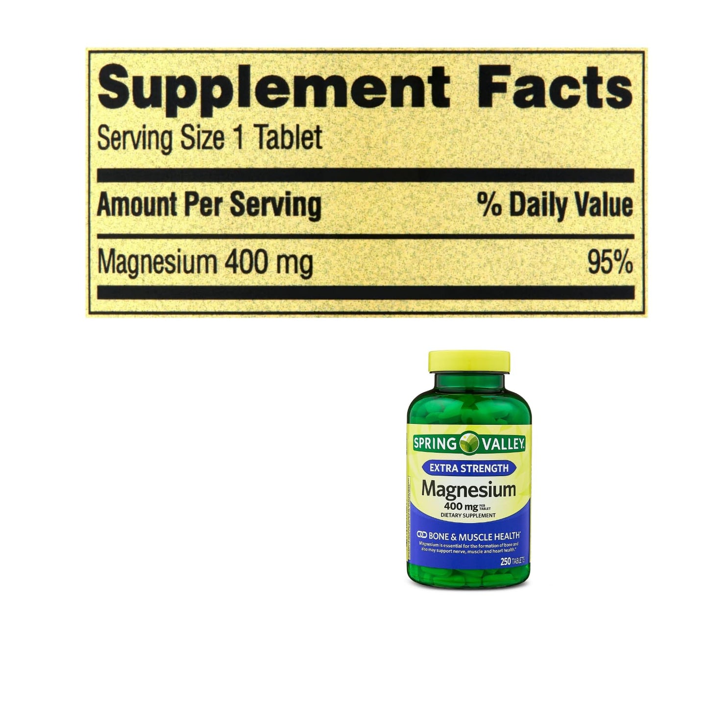 Generic Extra Strength Magnesium Oxide 400 mg Tablets, 250 Count
