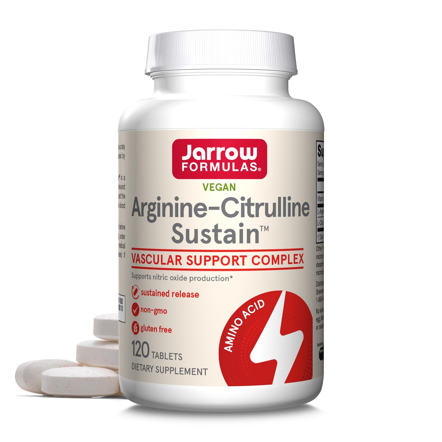 Jarrow Formulas Arginine-Citrulline Sustain Tablets 120 Count