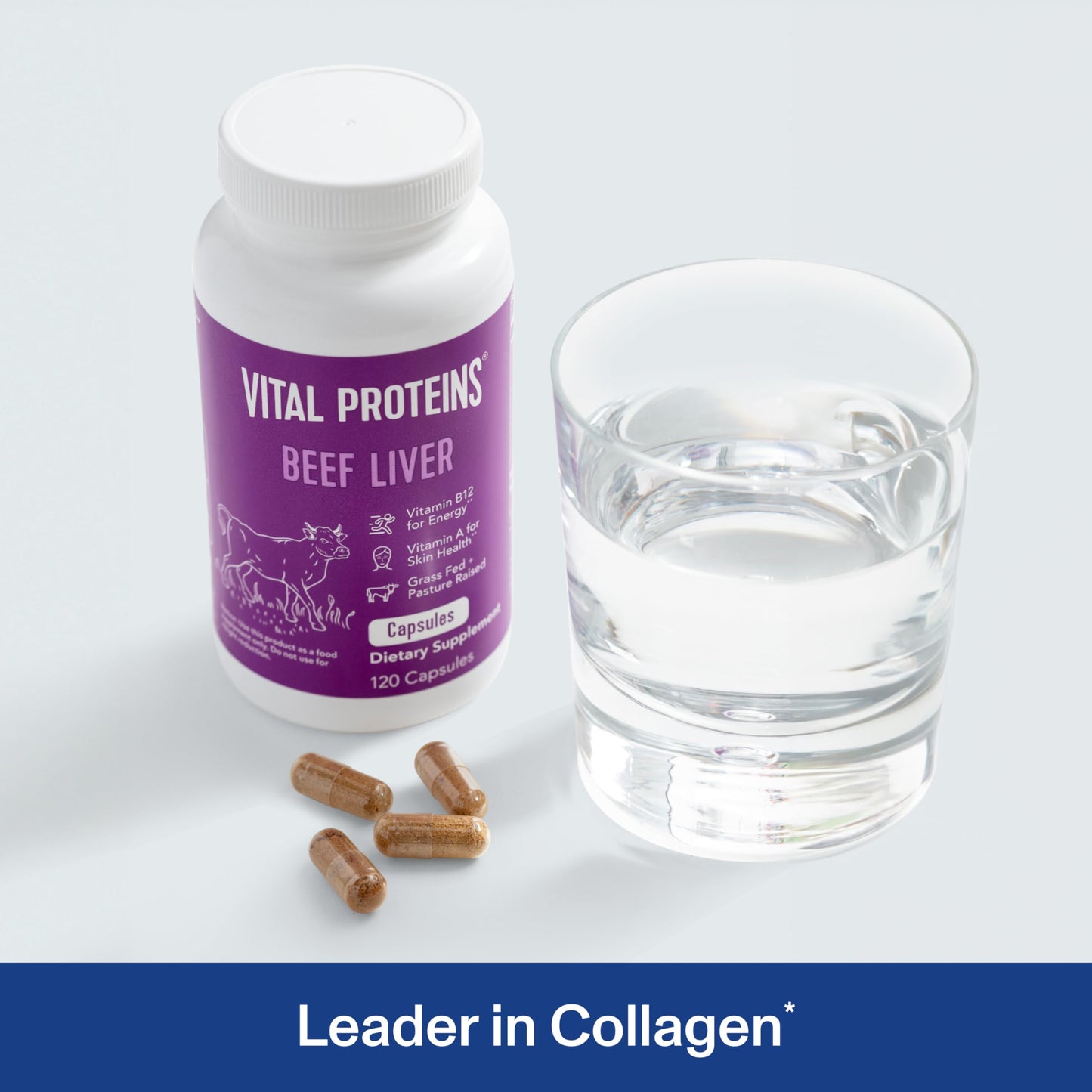 Vital Proteins Grass Fed Beef Liver Capsules, 120 Capsules